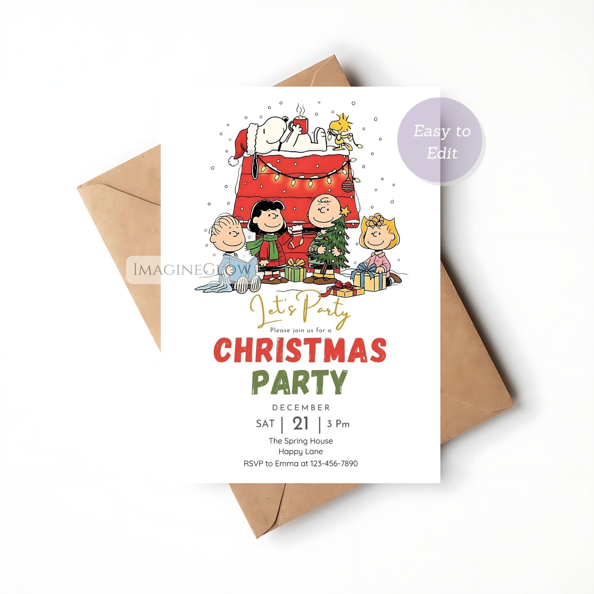 winter snoopy birthday digital template
printable snoopy christmas invite