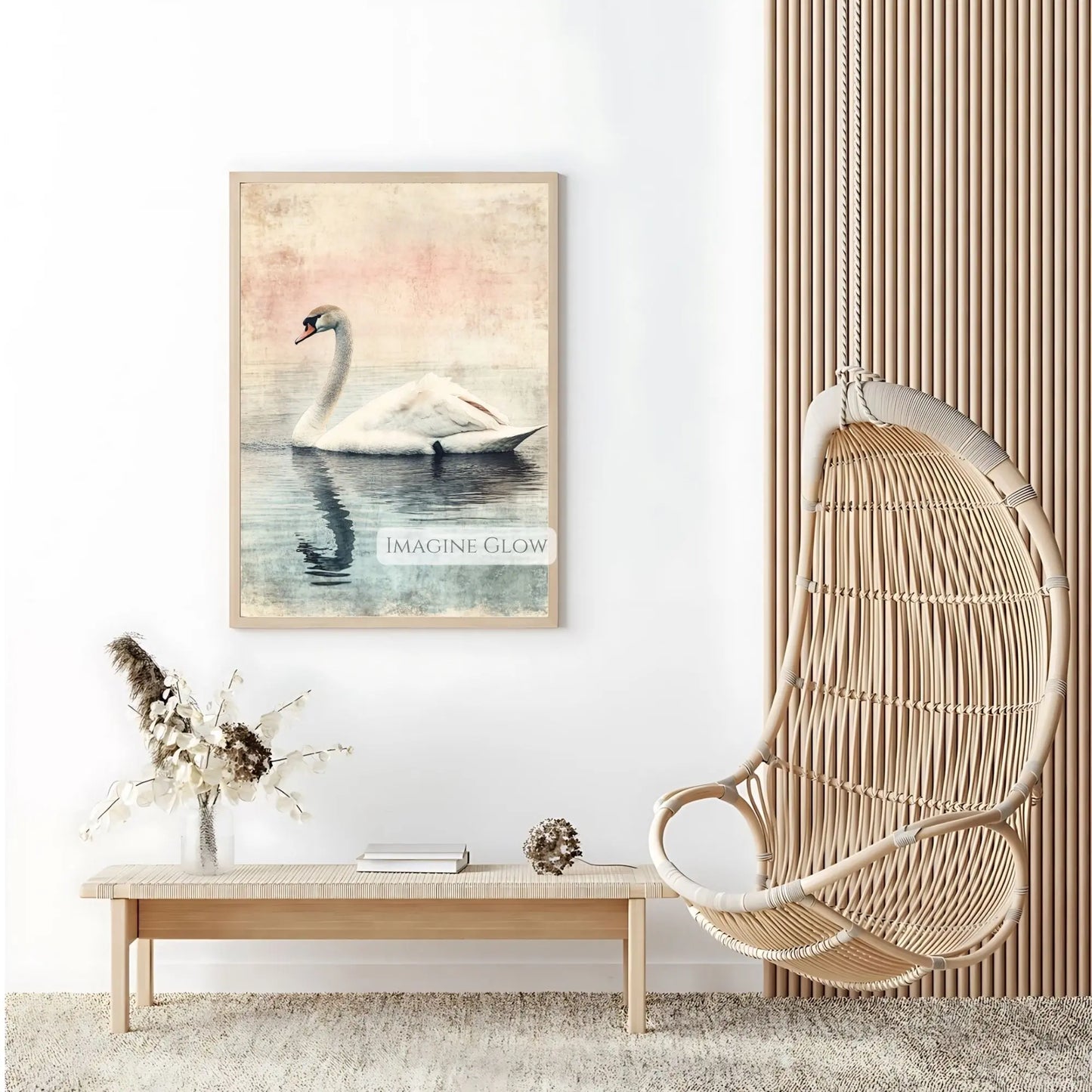 Elegant swan gliding on a peaceful lake