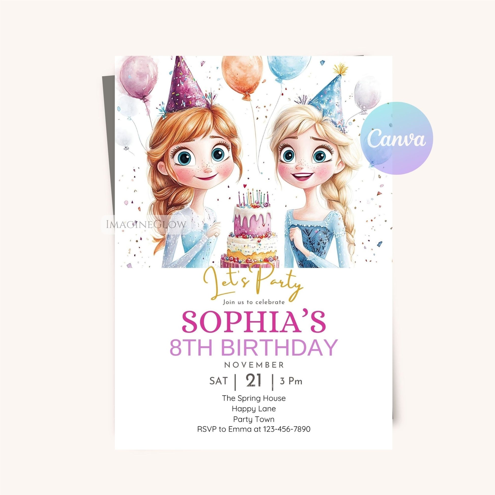 Personalized Frozen birthday invitation
Digital download Elsa party invitation