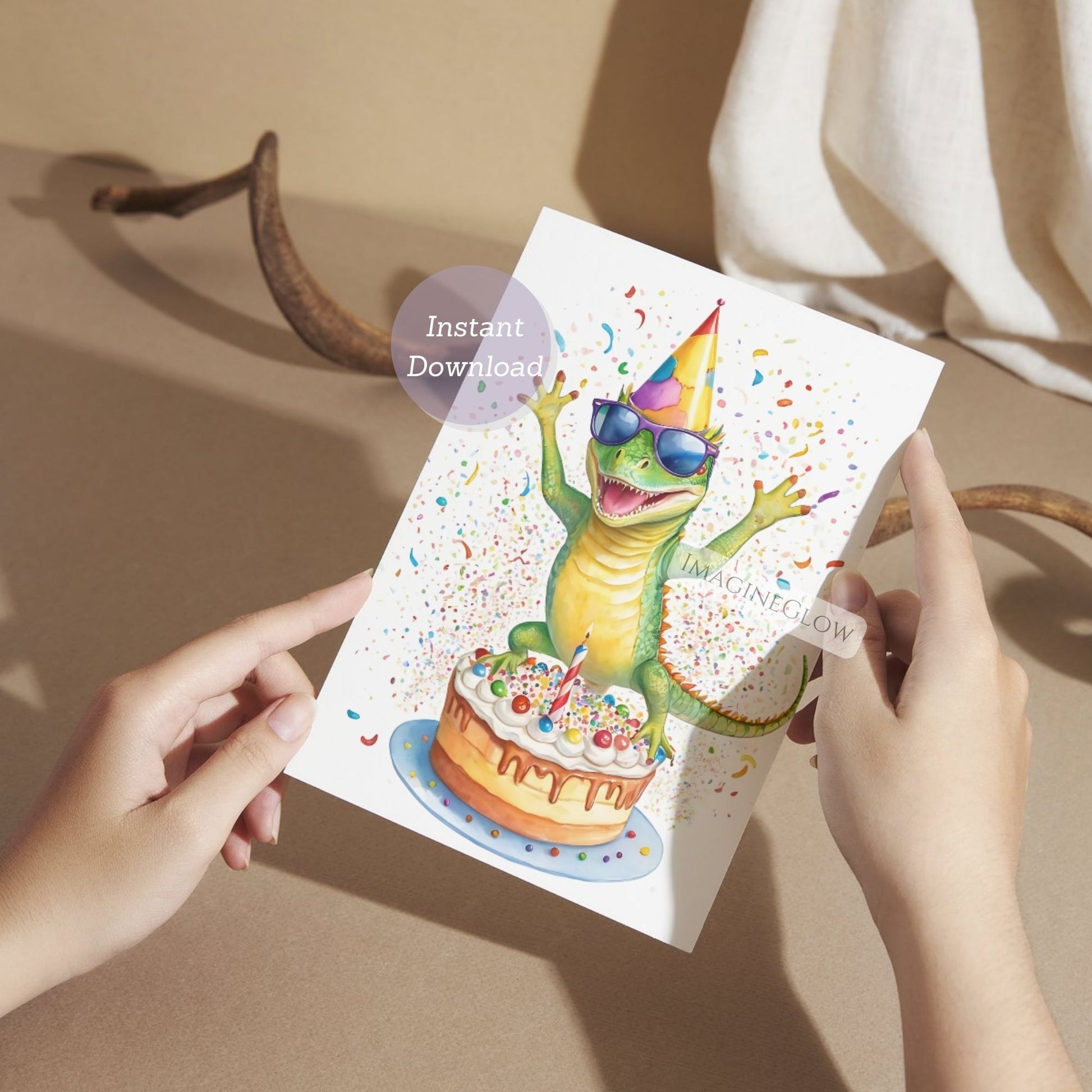 Printable lizard greeting card
Animal lover birthday card