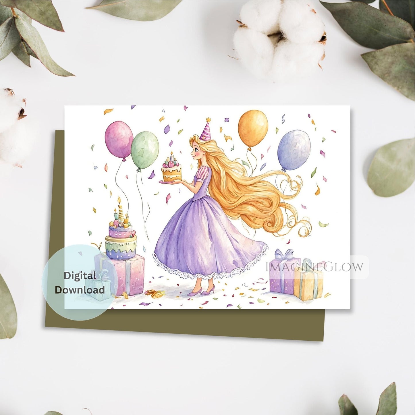 printable rapunzel birthday card
digital rapunzel birthday card
kids rapunzel birthday card