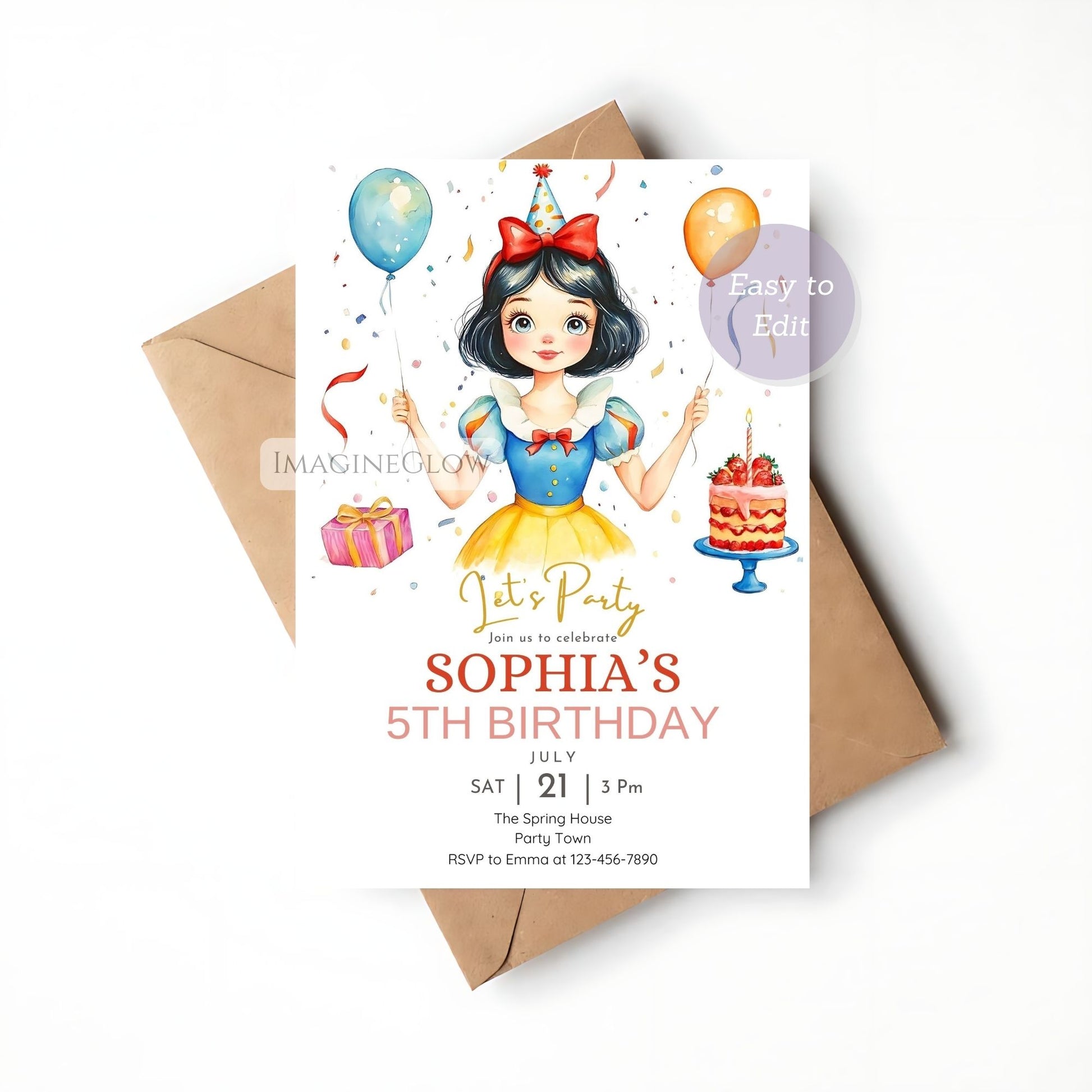 forest princess birthday invitation