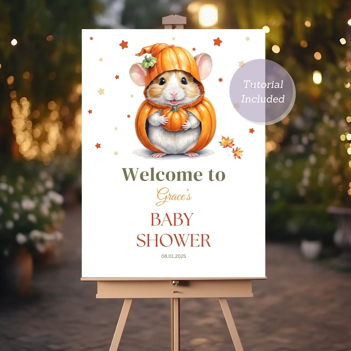 Fall-themed baby shower decor featuring pumpkins for a memorable celebration.