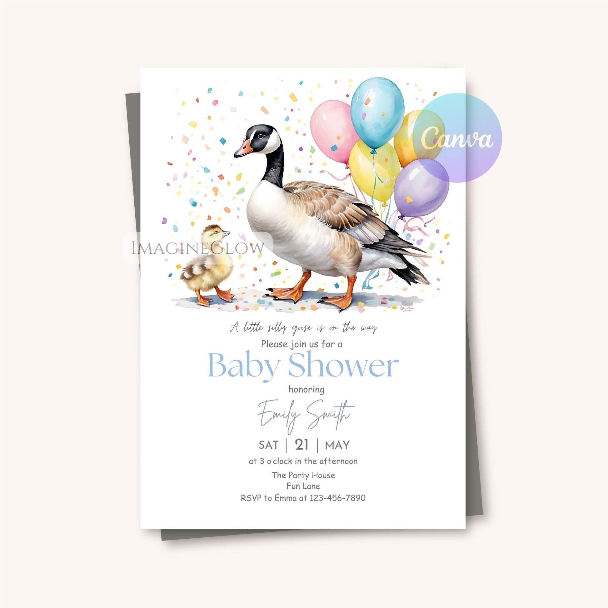 fun animal baby shower card
