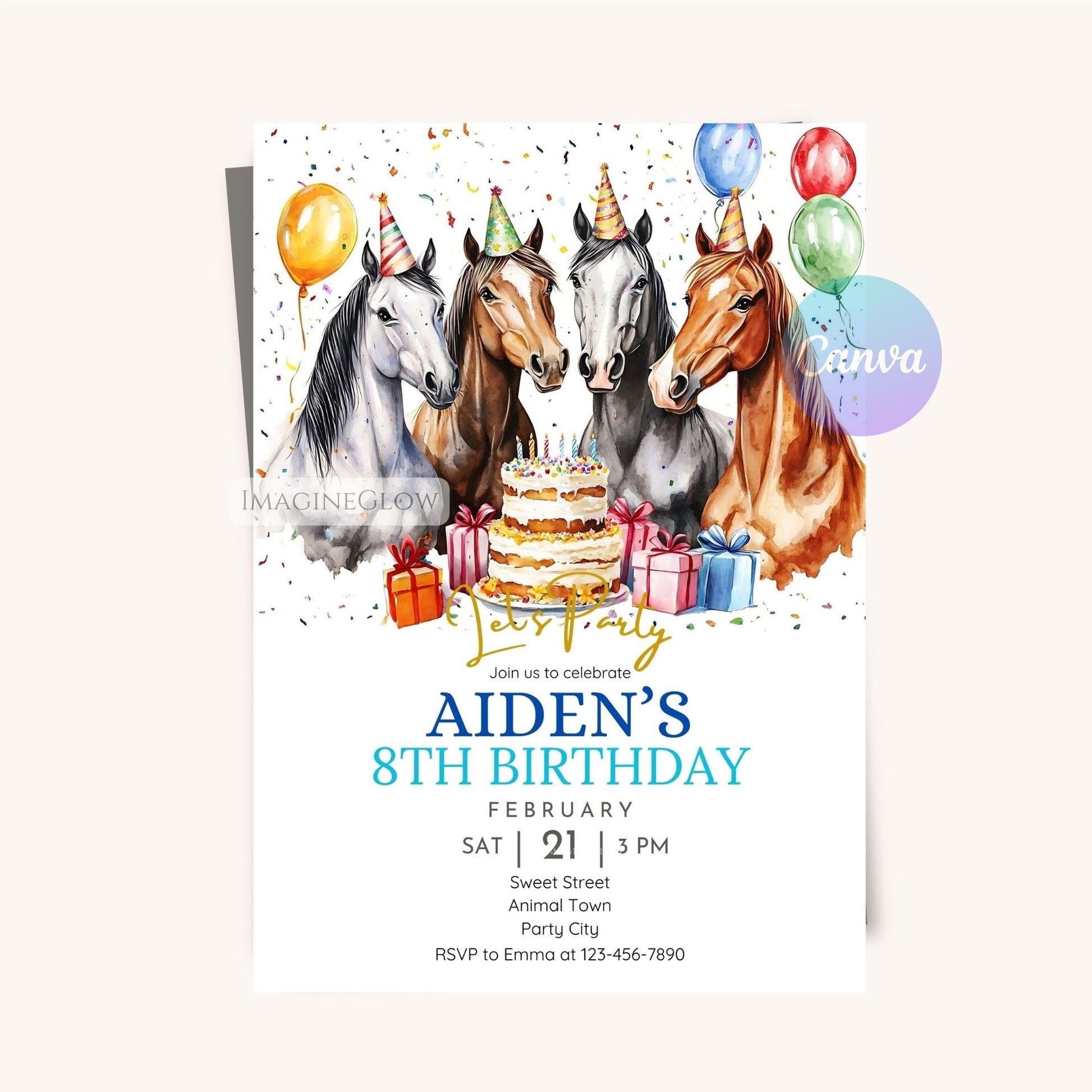 Equestrian birthday party invitation template
Cowboy horse party invite digital download