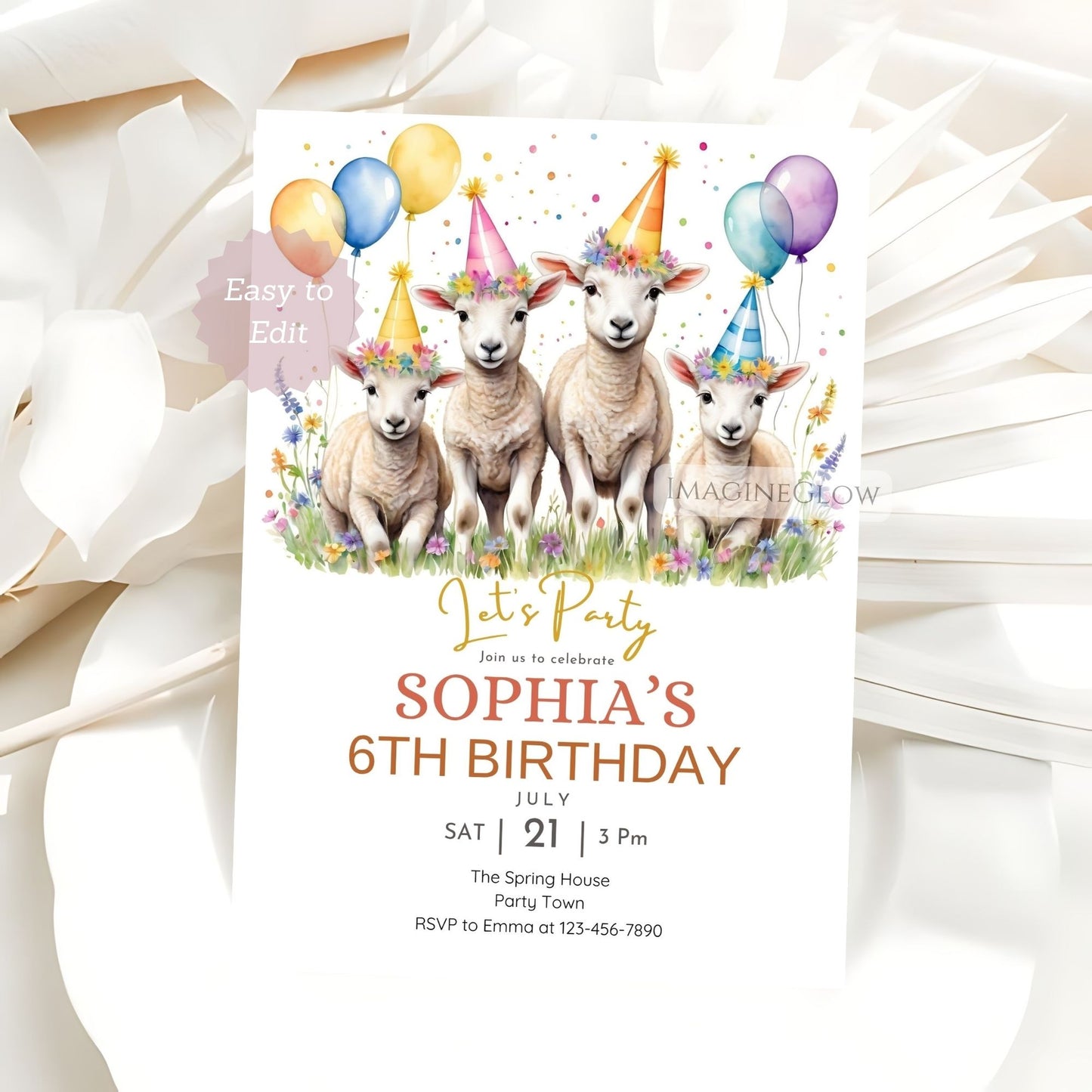 editable wildflower party invite
spring birthday card for kids