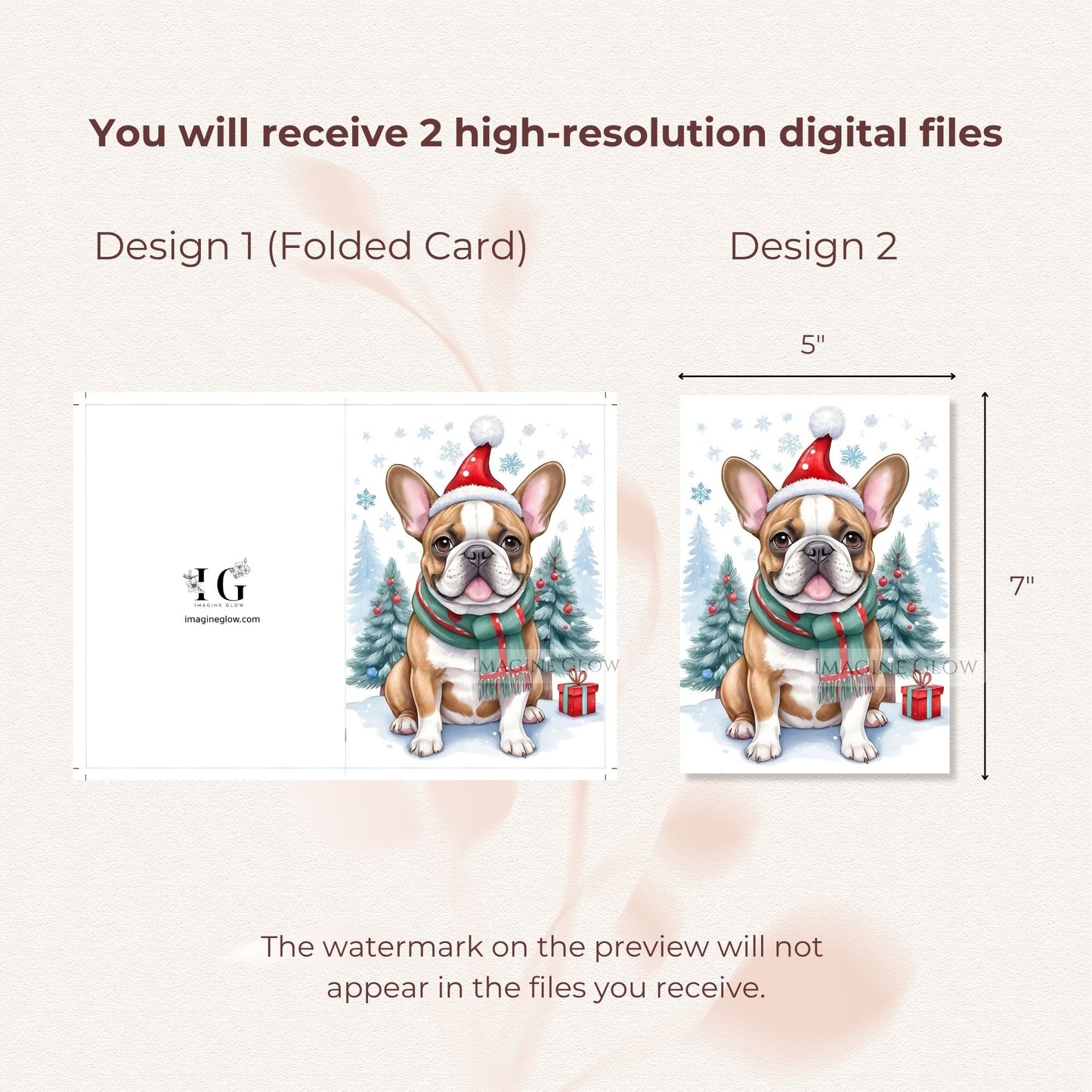 holiday bulldog christmas greeting card