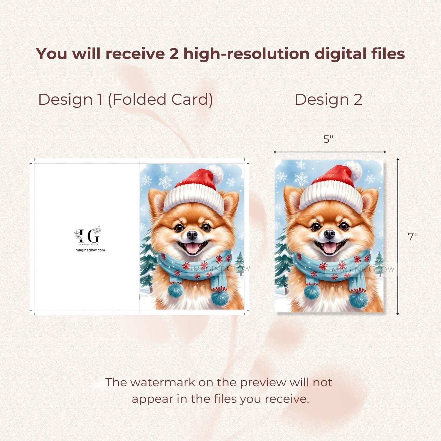 digital pomeranian christmas card download
adorable pomeranian christmas card for dog lovers
festive pomeranian holiday card illustration
pomeranian christmas card with winter theme
printable pomeranian christmas greeting card