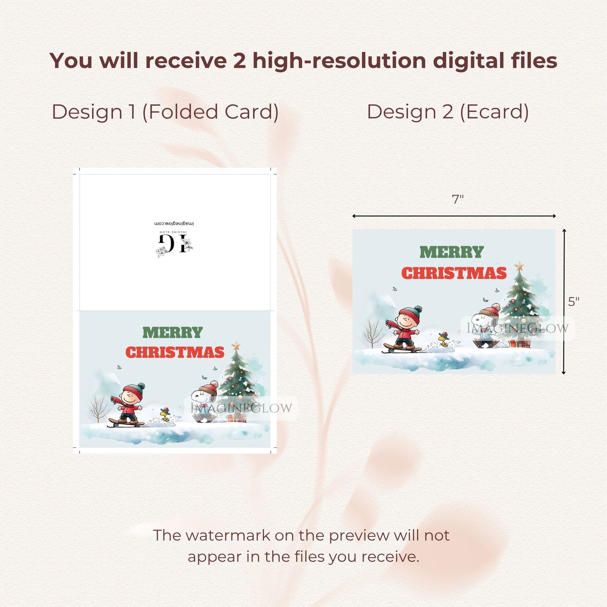 kids snoopy christmas folded card
snoopy christmas card digital download