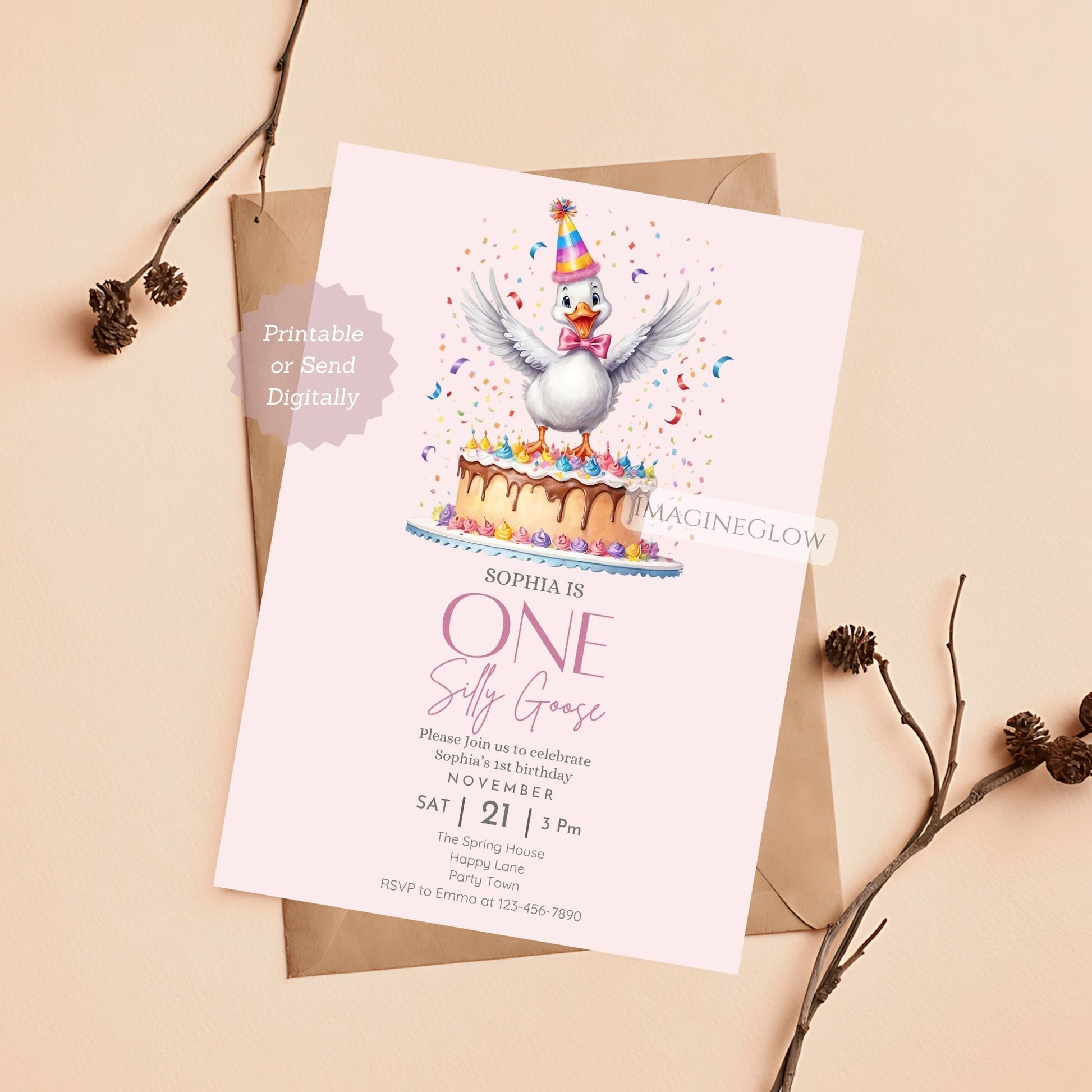Instant download birthday invite for kids