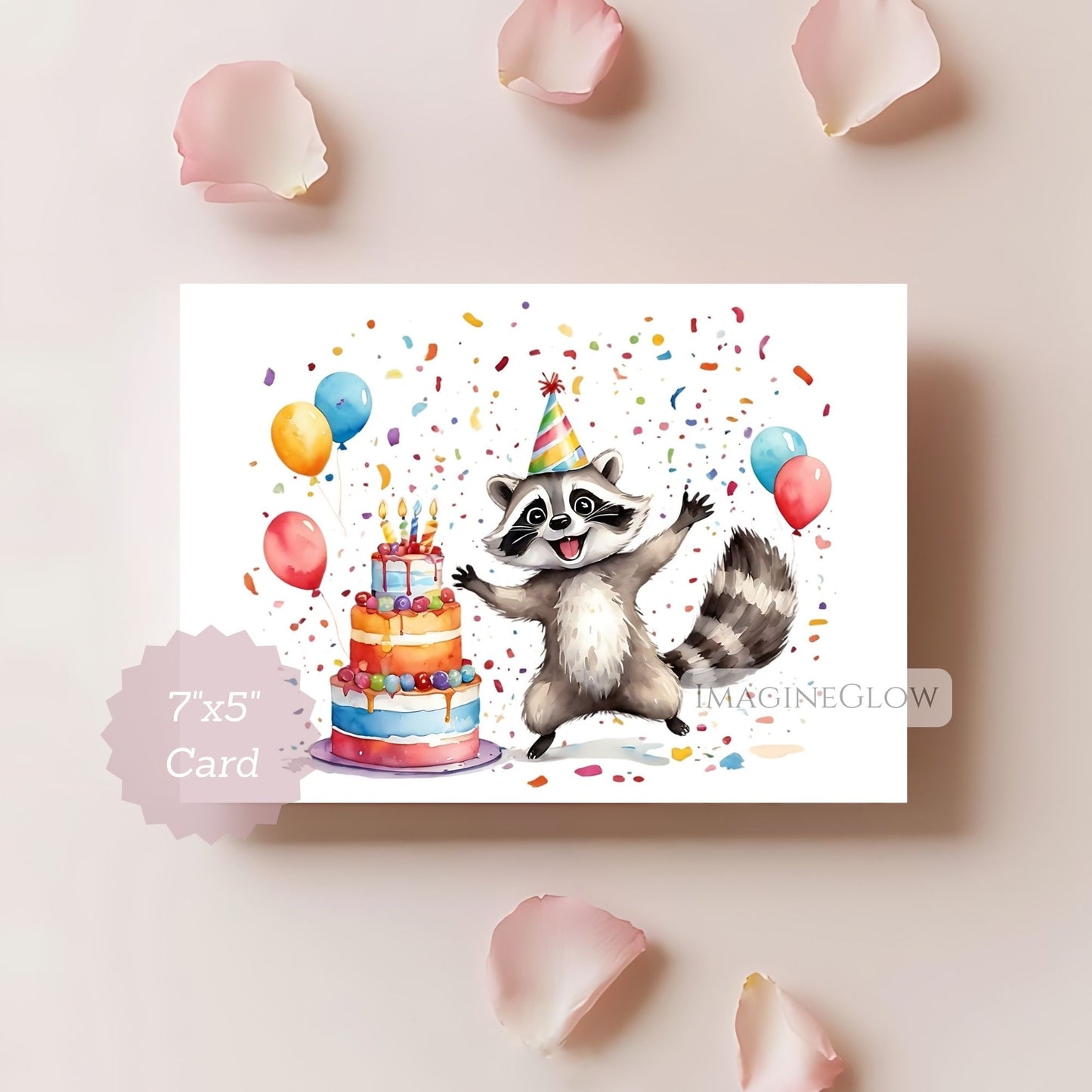 woodland raccoon birthday card
digital raccoon greeting card