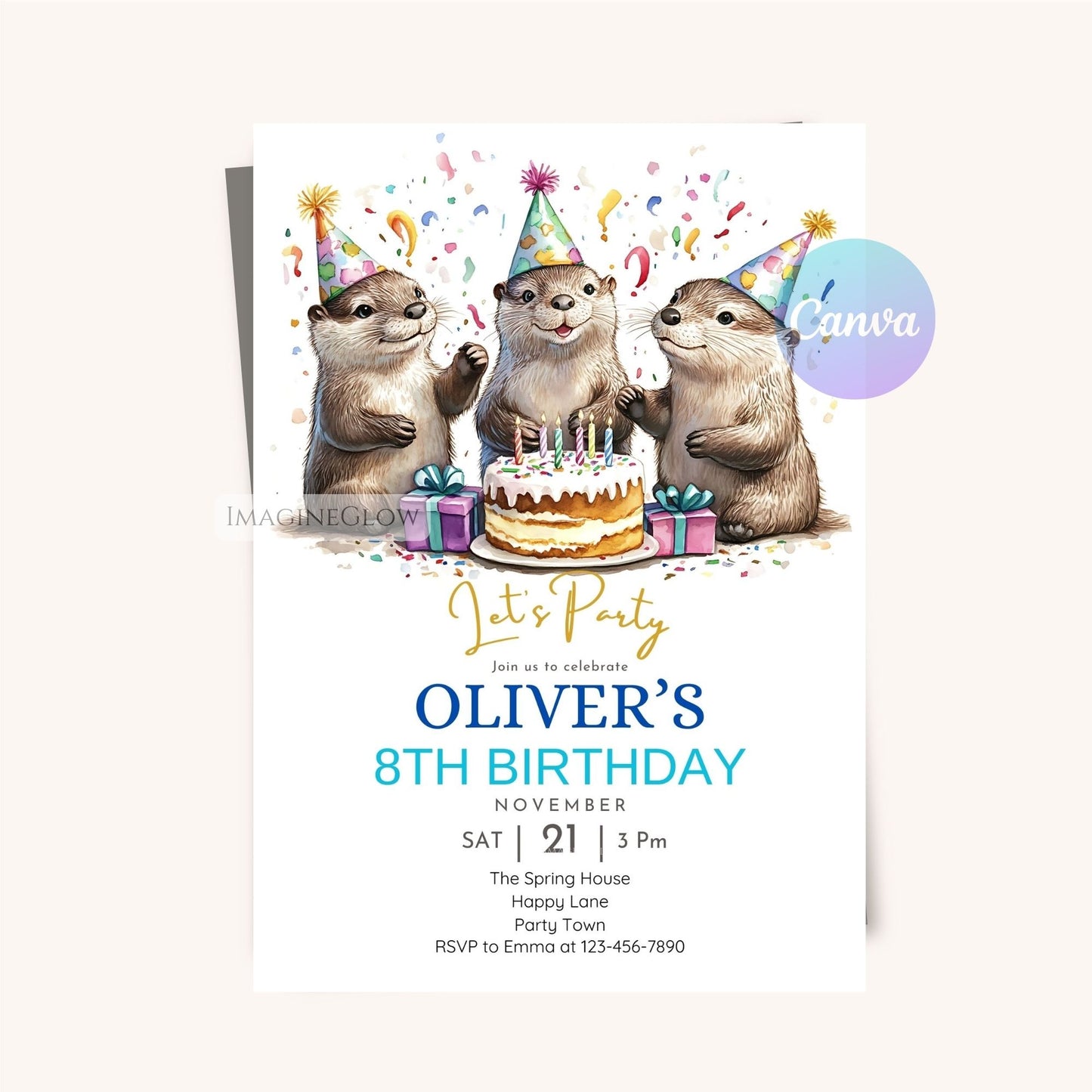 Floating Otter Birthday Invitation for Kids
Digital Otter Birthday Party Invitation - Lake Theme