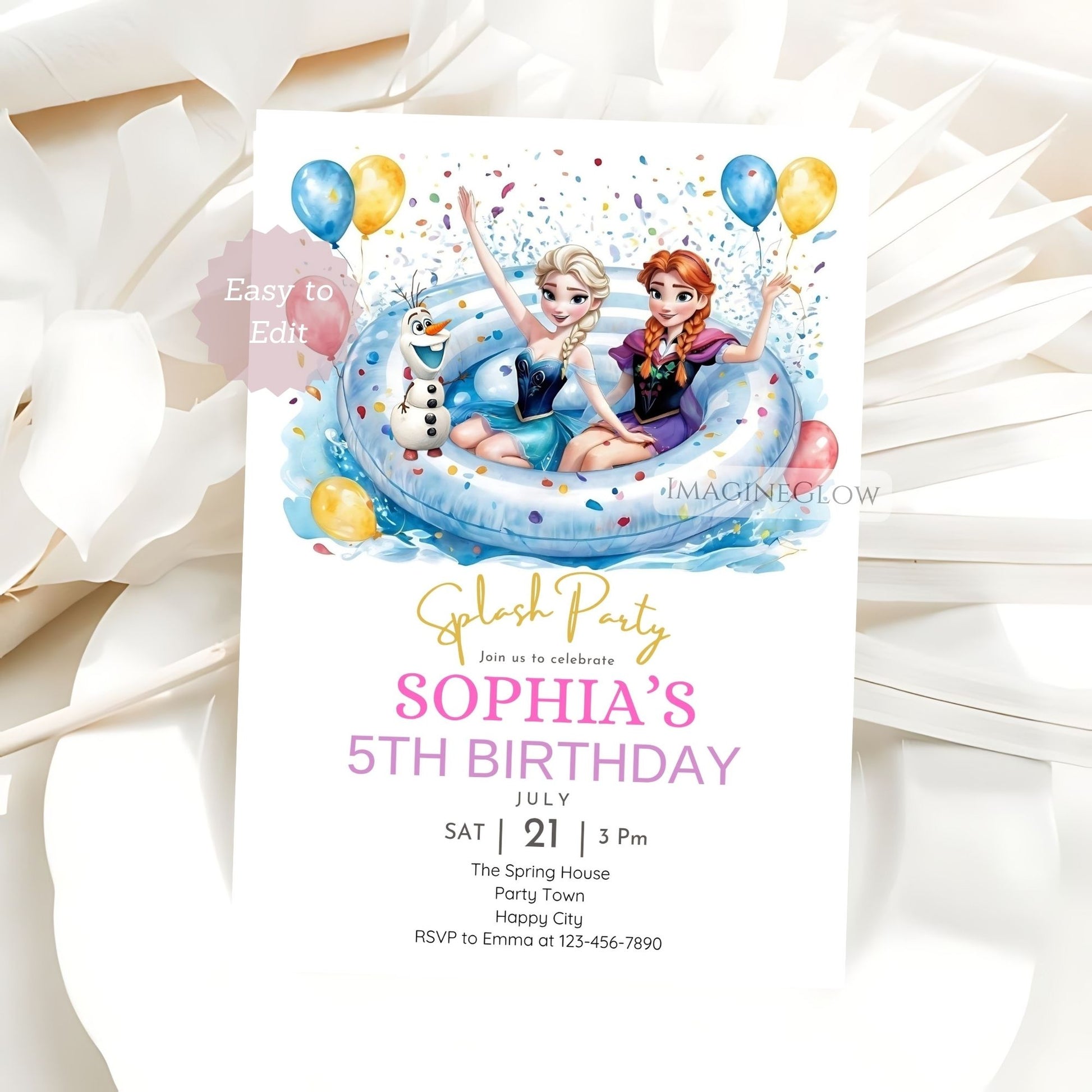 elsa summer birthday card
