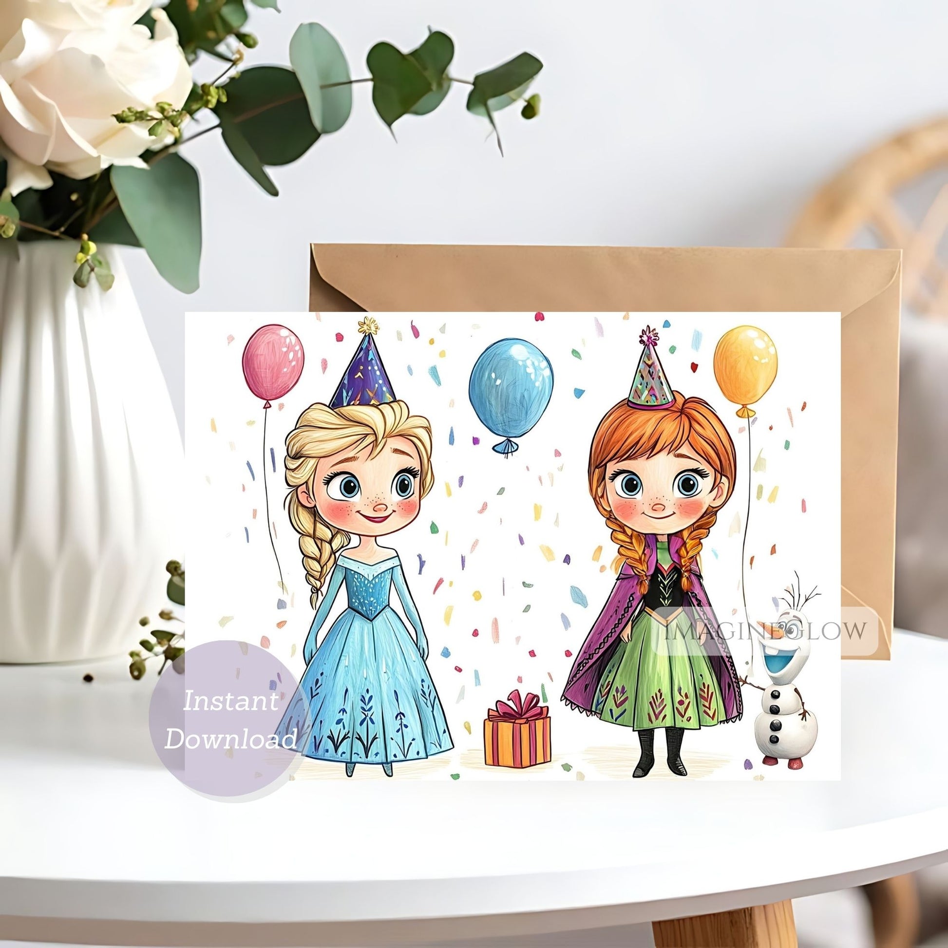 Frozen birthday card for kids
Magical winter birthday greeting