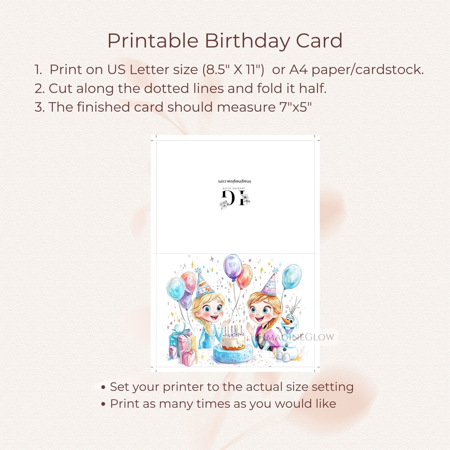 Frozen birthday card instant download
Elsa birthday card for little girls
Arendelle princess birthday card