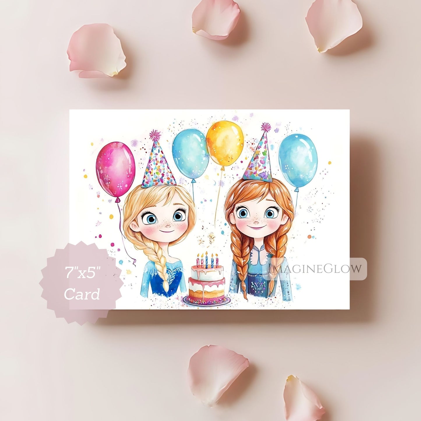 Elsa and Anna birthday greeting card
printable Frozen birthday card