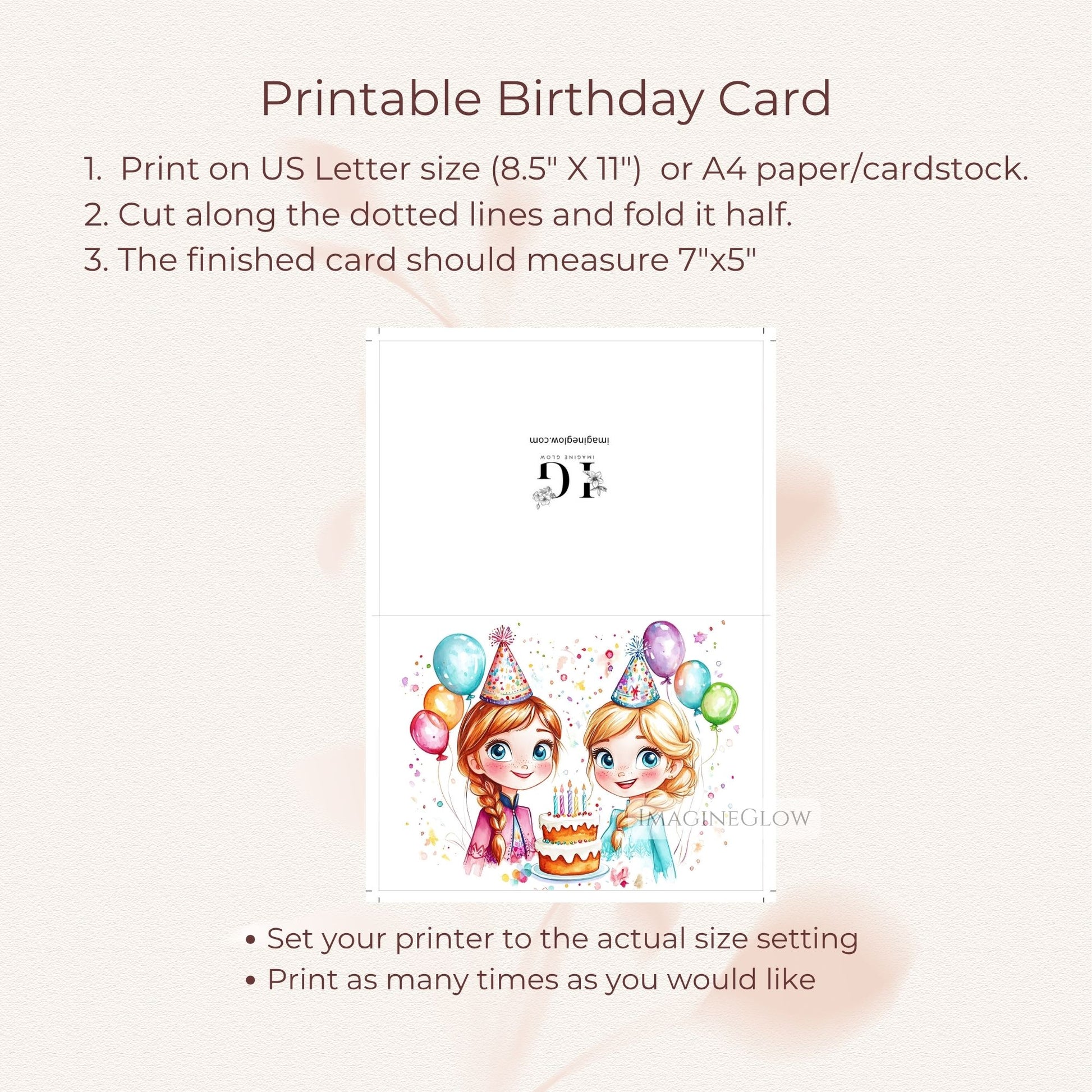 Printable frozen theme card
Frozen land party birthday card