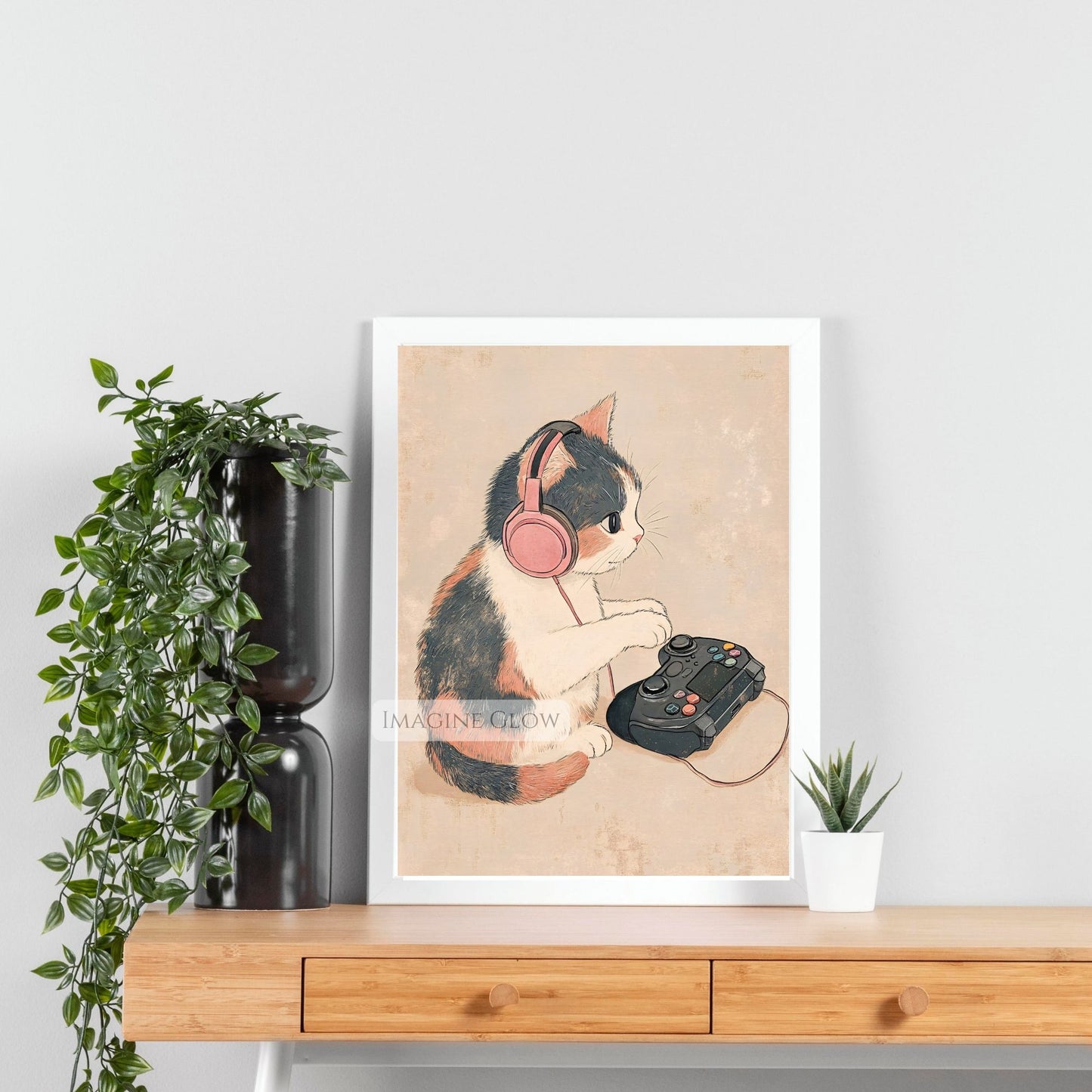 Digital art of a gaming cat for streamers
