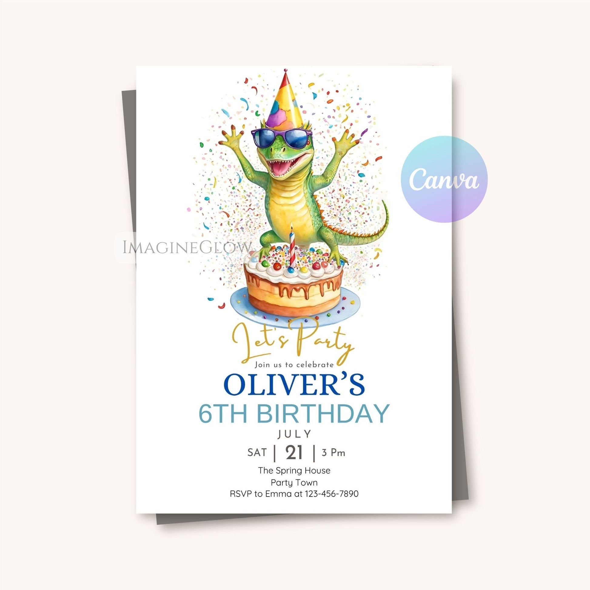 digital reptile party template