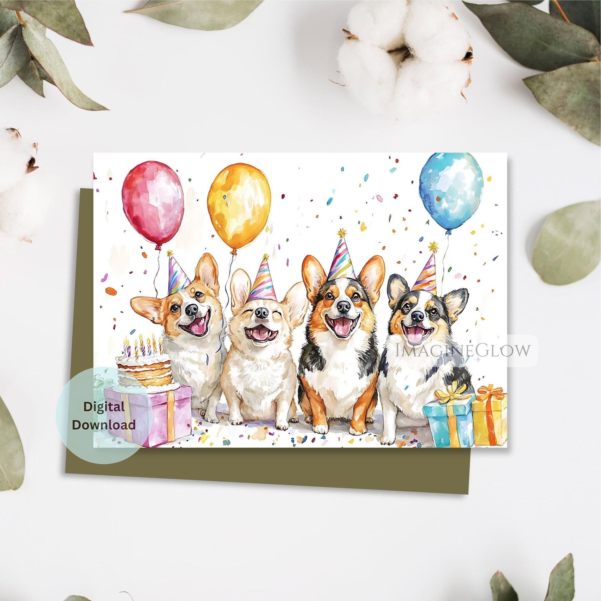 dog lover greeting card corgi