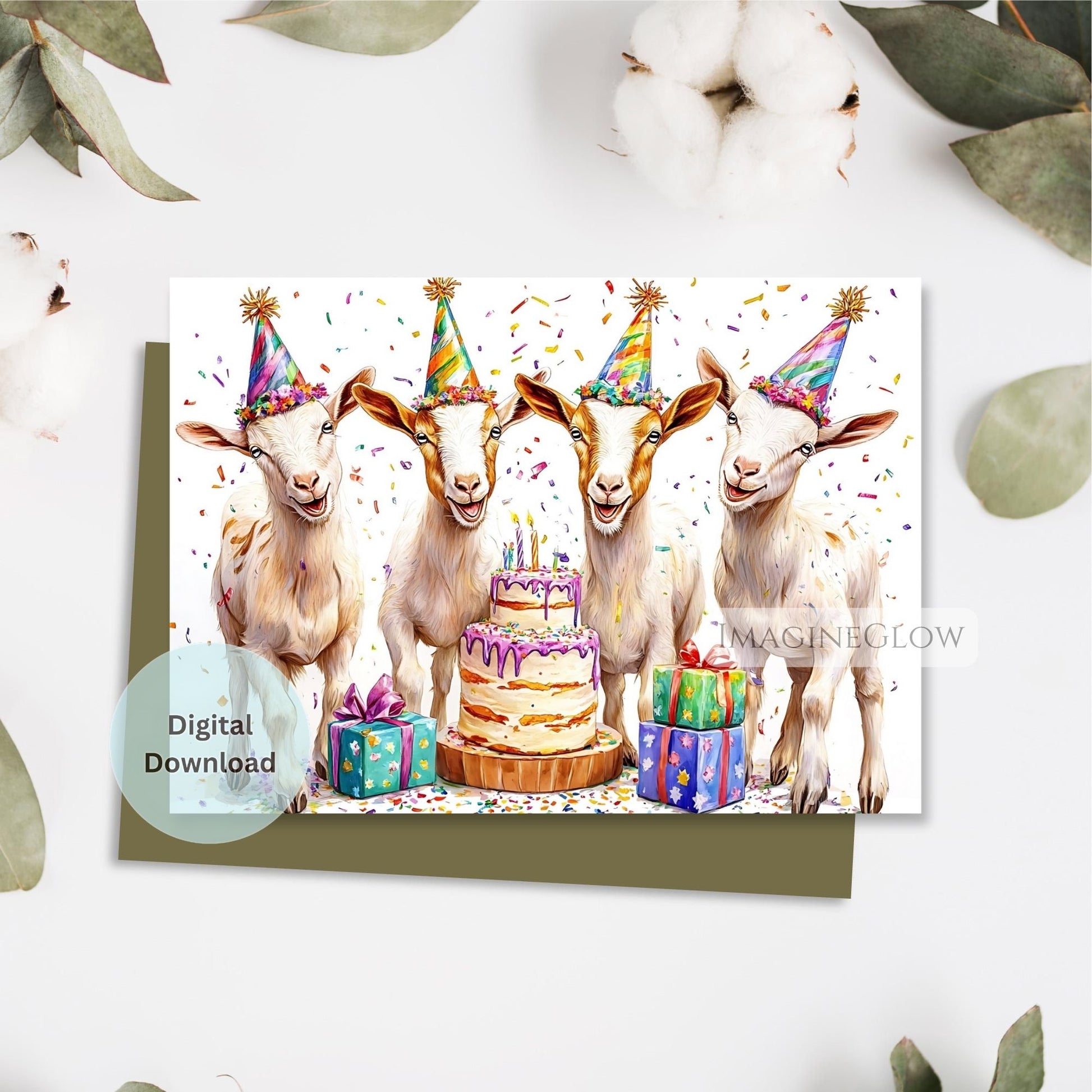 goat birthday card
funny farm animal greeting card
printable goat birthday card