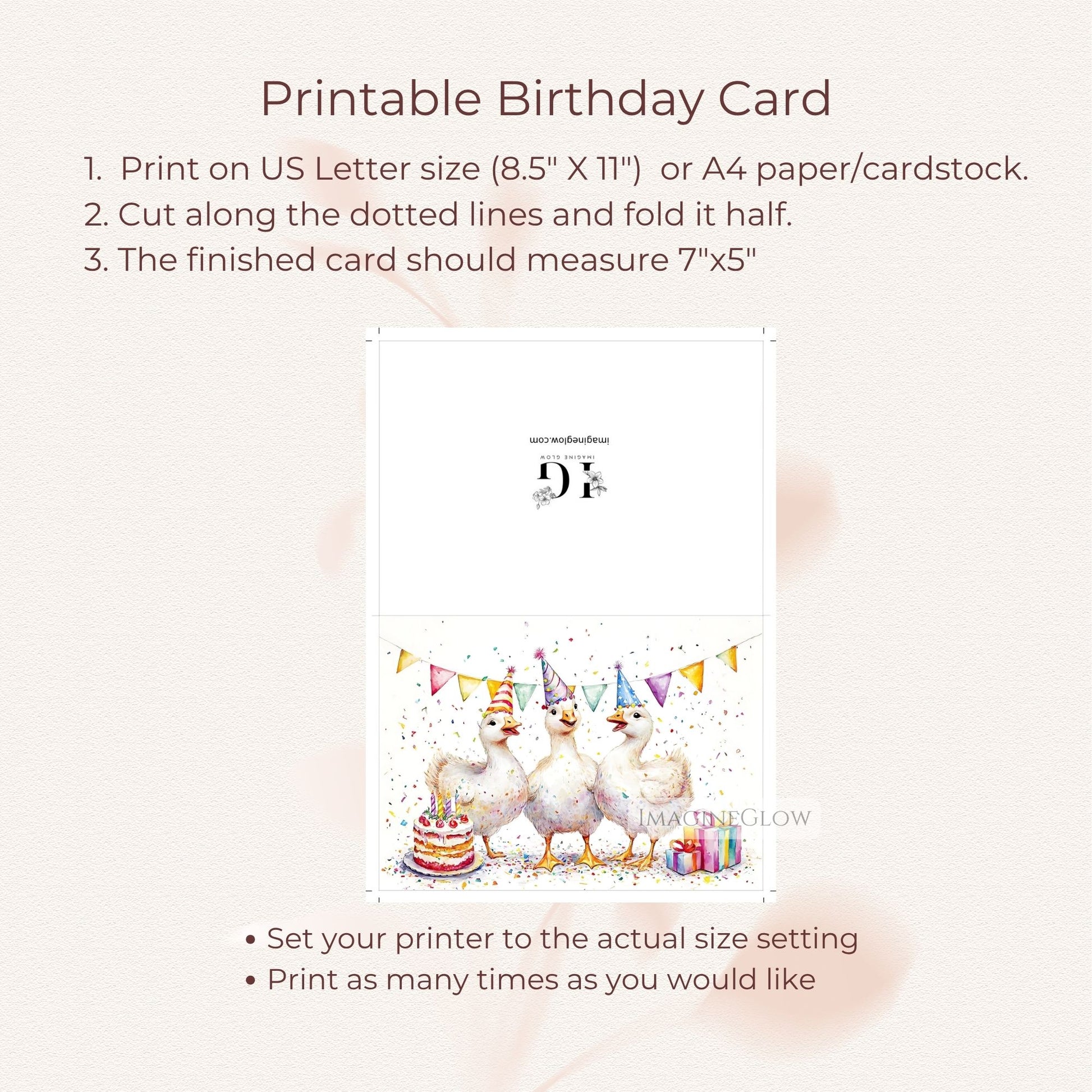 funny goose illustration
playful goose birthday card