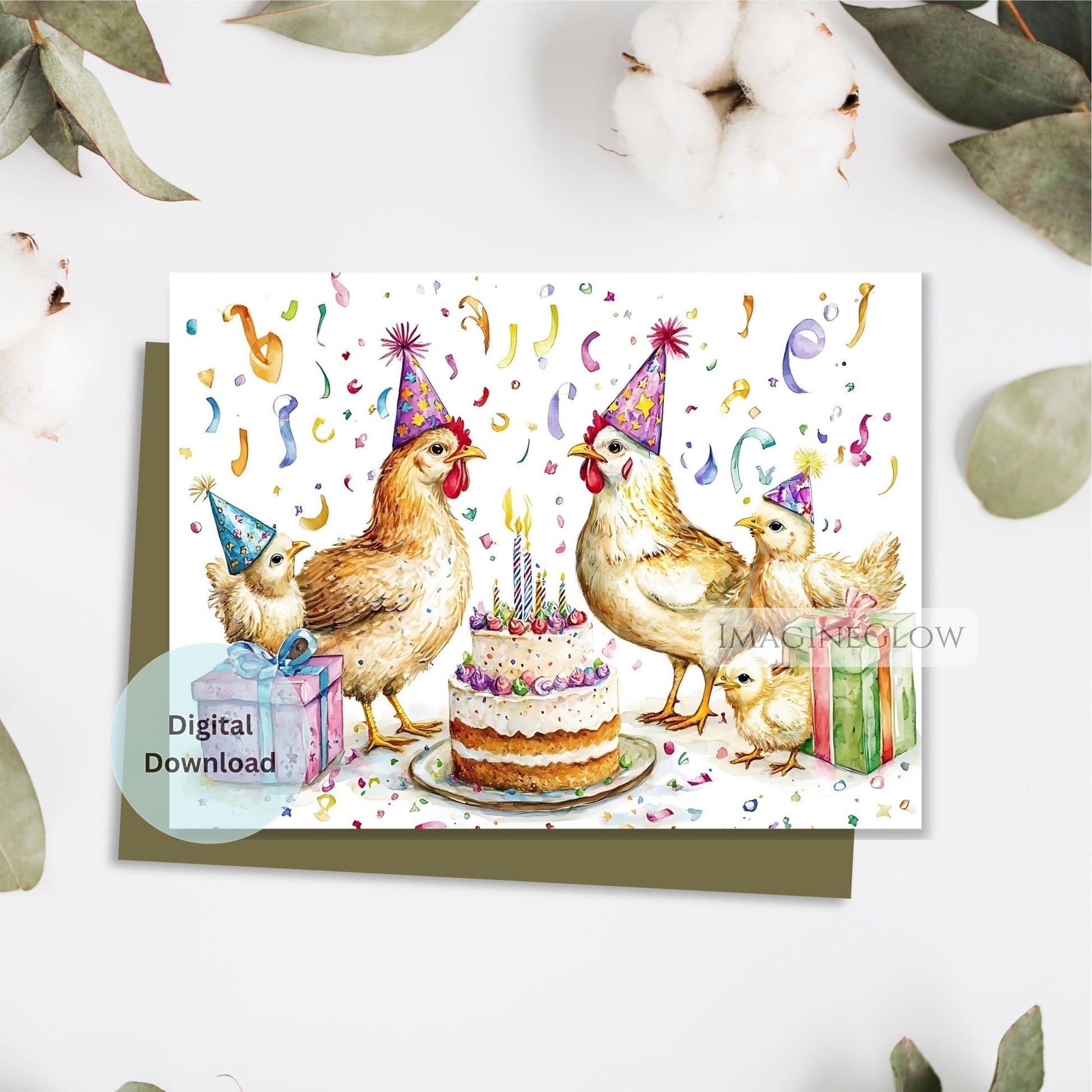 chicken birthday card
funny hen birthday printable
farm animal greeting card