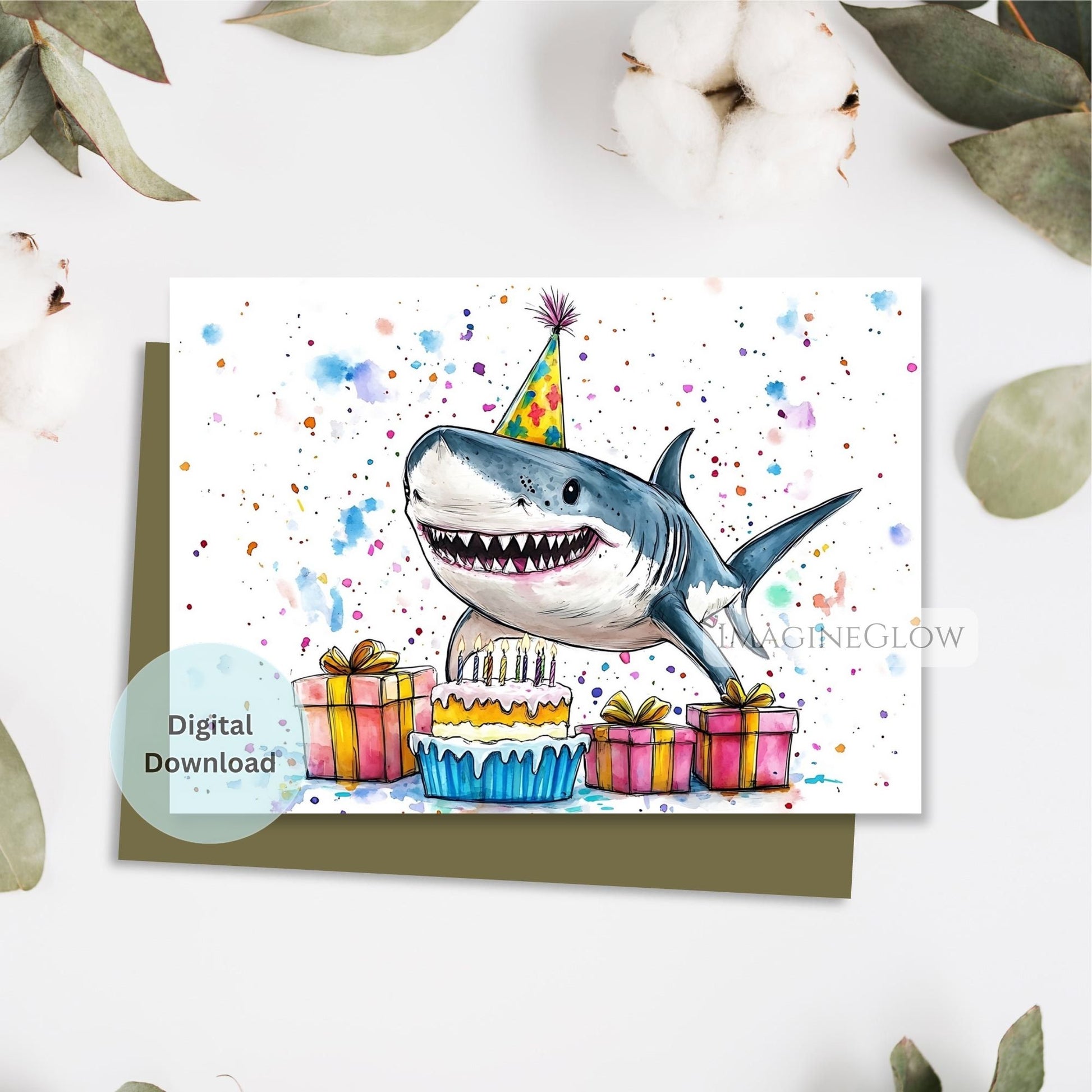 shark birthday card printable
funny ocean theme greeting card
editable shark birthday card
