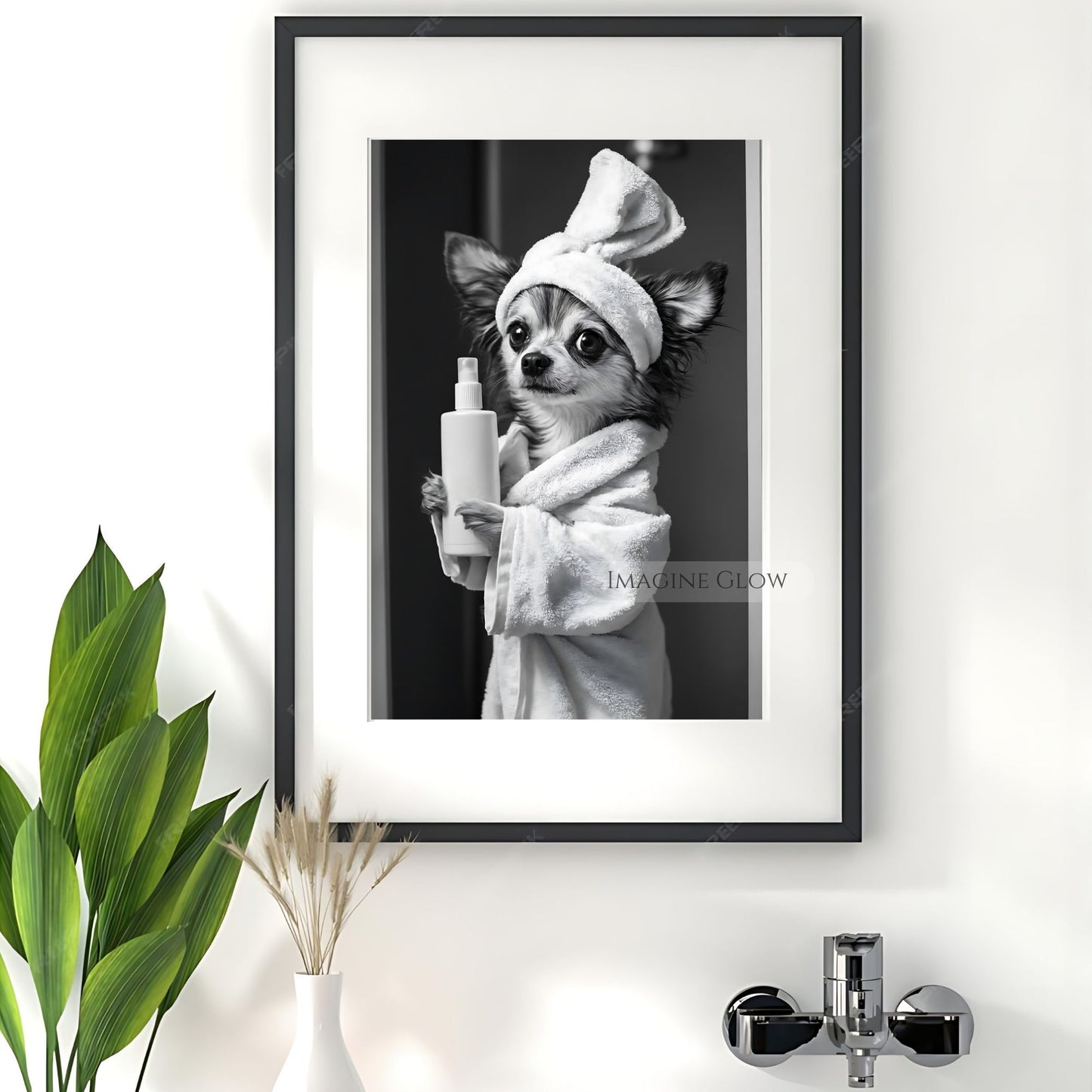 Monochrome Papillon wall art for bathrooms
