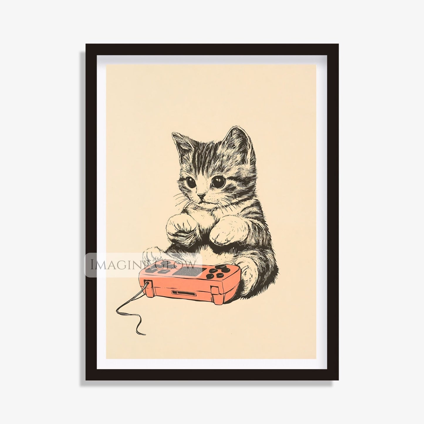 Digital Download Gaming Cat Print
