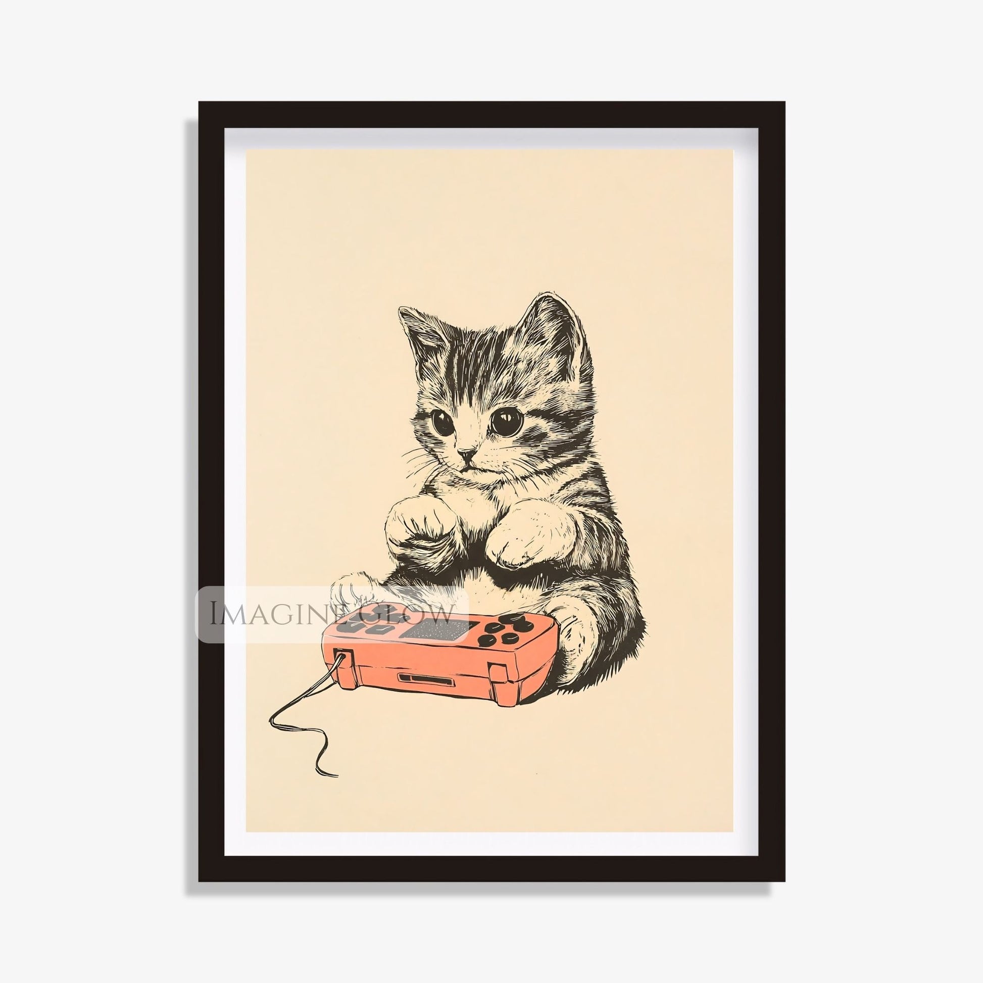 Digital Download Gaming Cat Print