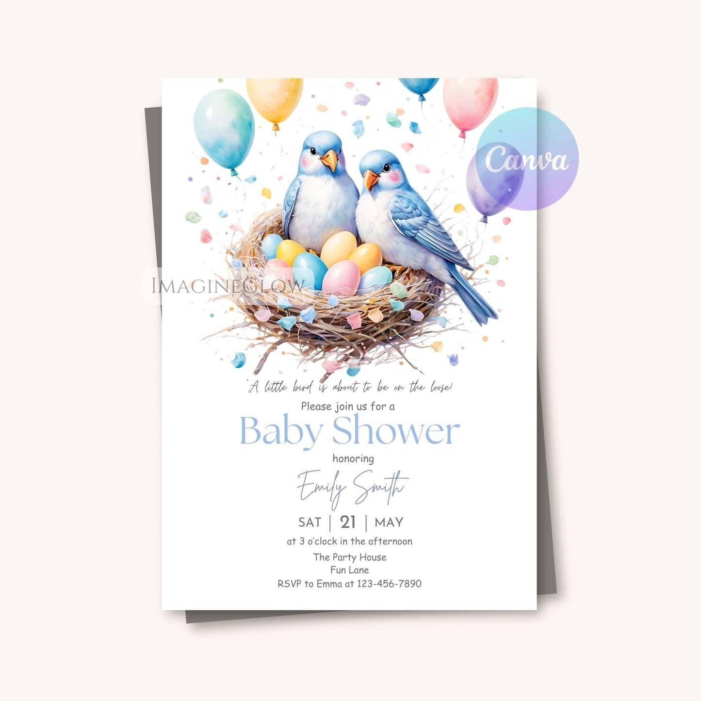 nature theme baby shower card