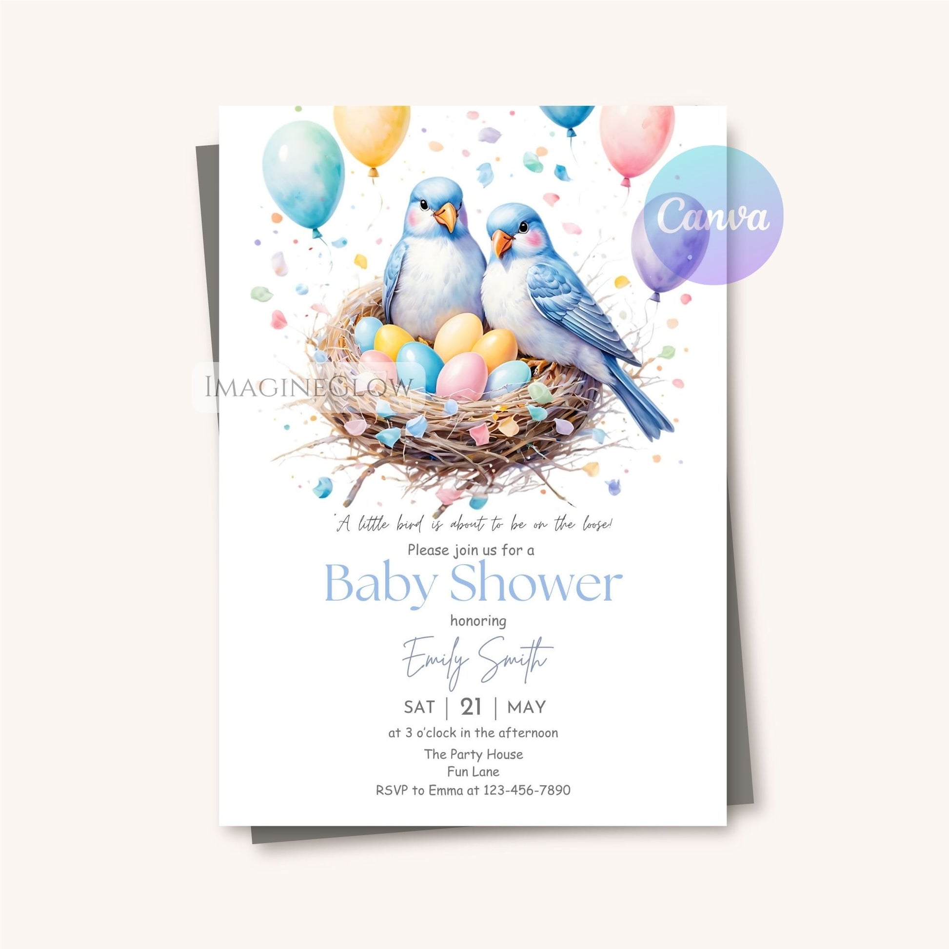 nature theme baby shower card