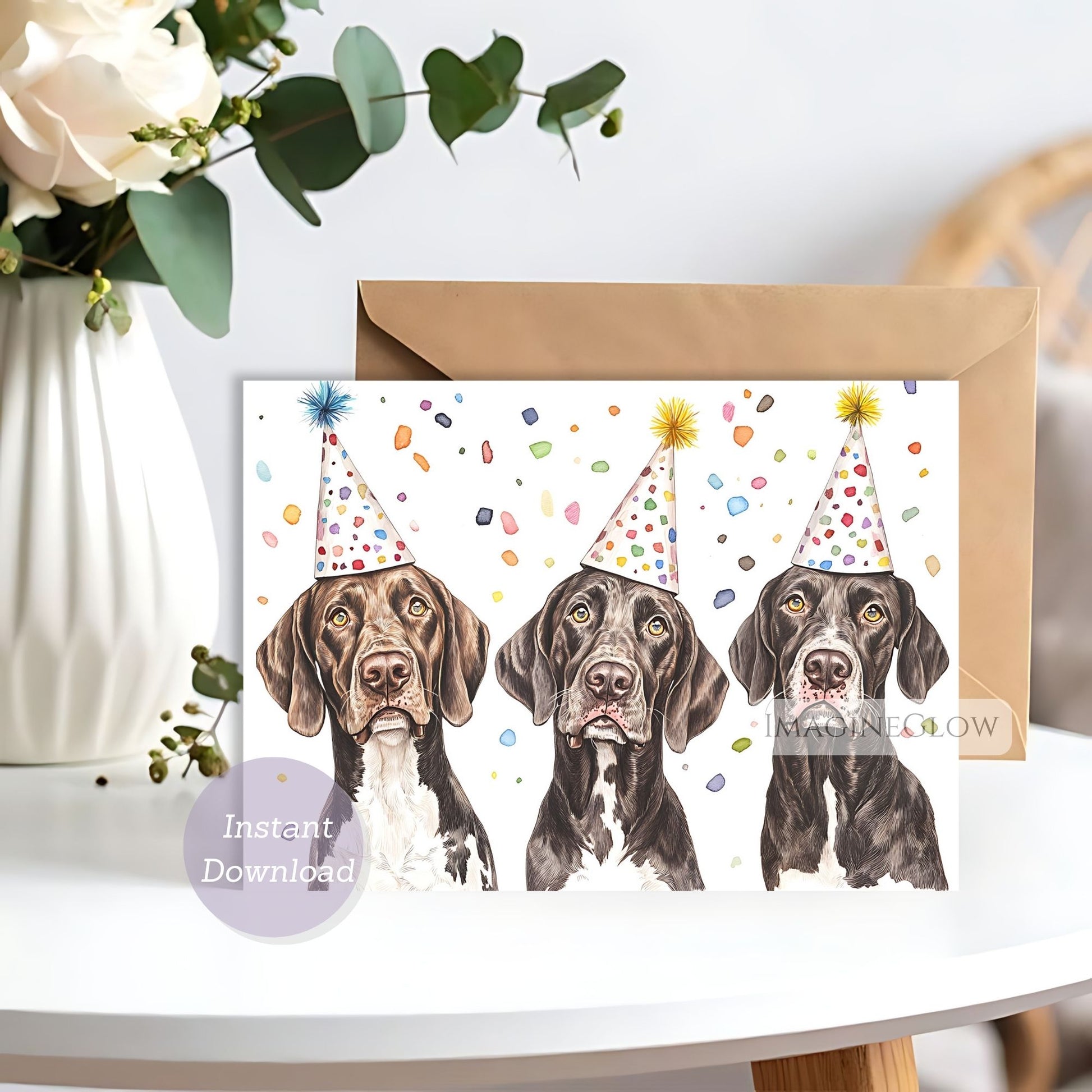 german shorthaired pointer birthday card printable
digital dog greeting card german shorthaired pointer