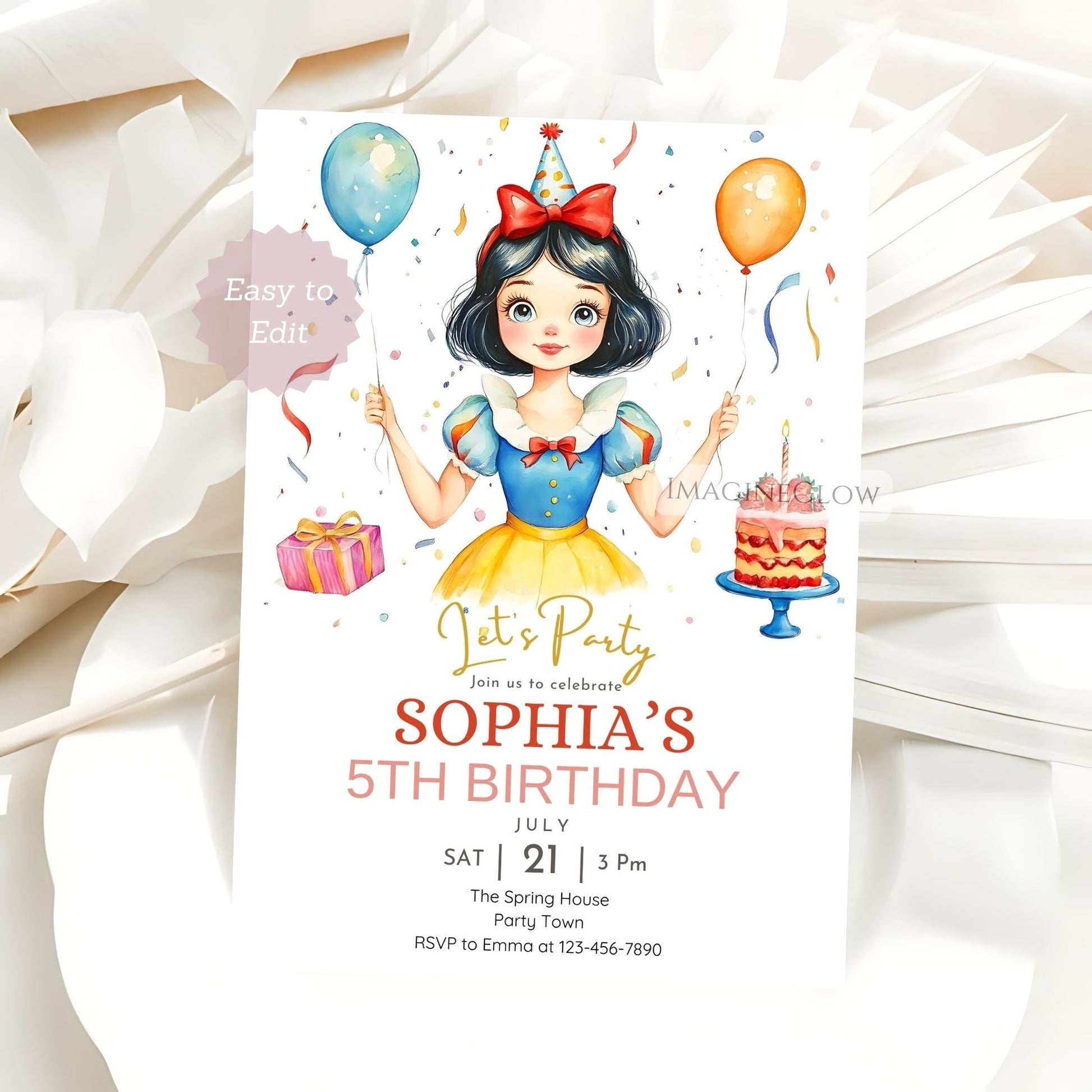 storybook princess invitation