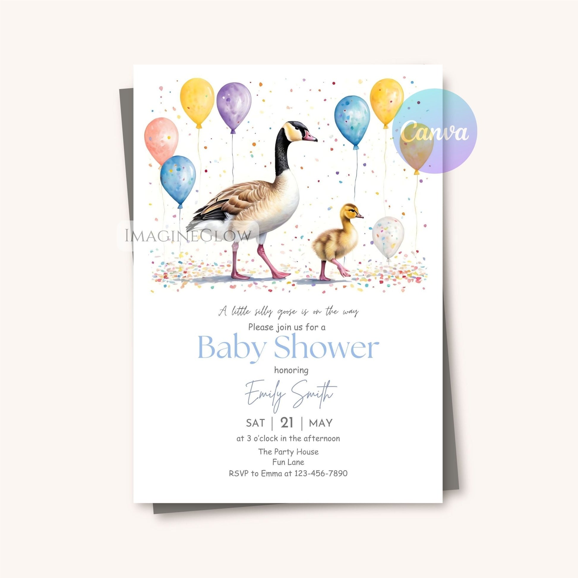 printable silly goose invitation