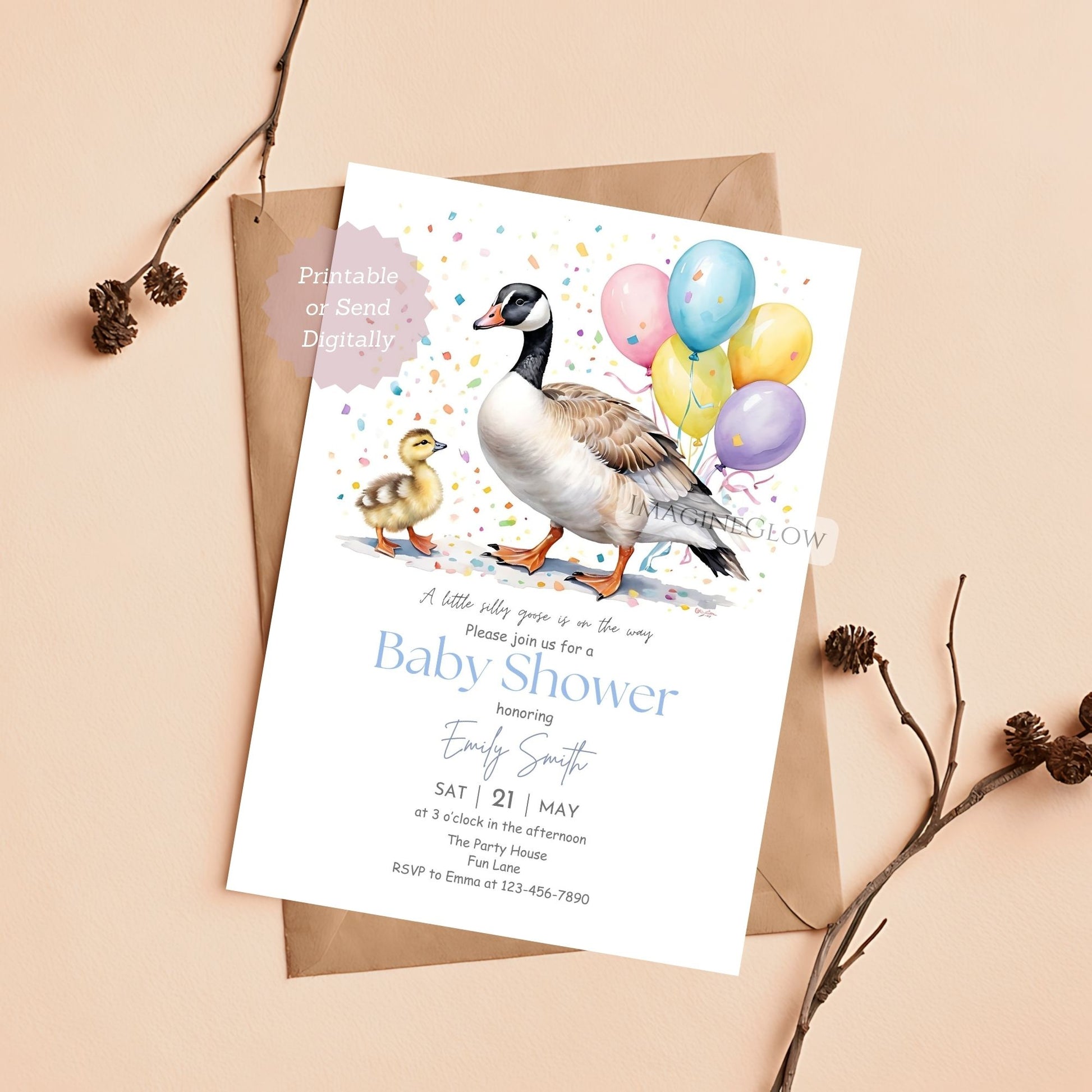 printable silly goose invitation
