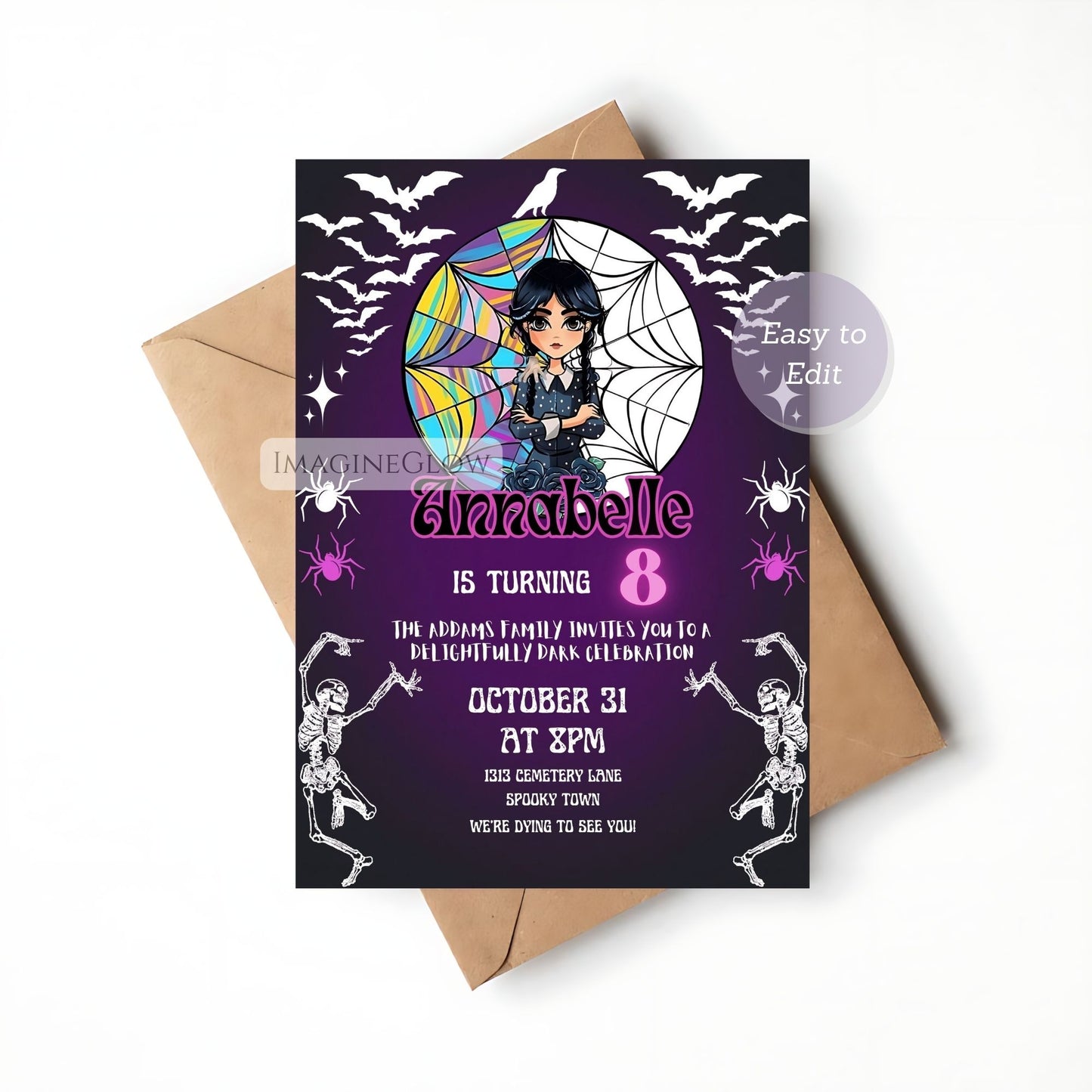 Addams Family style birthday invite