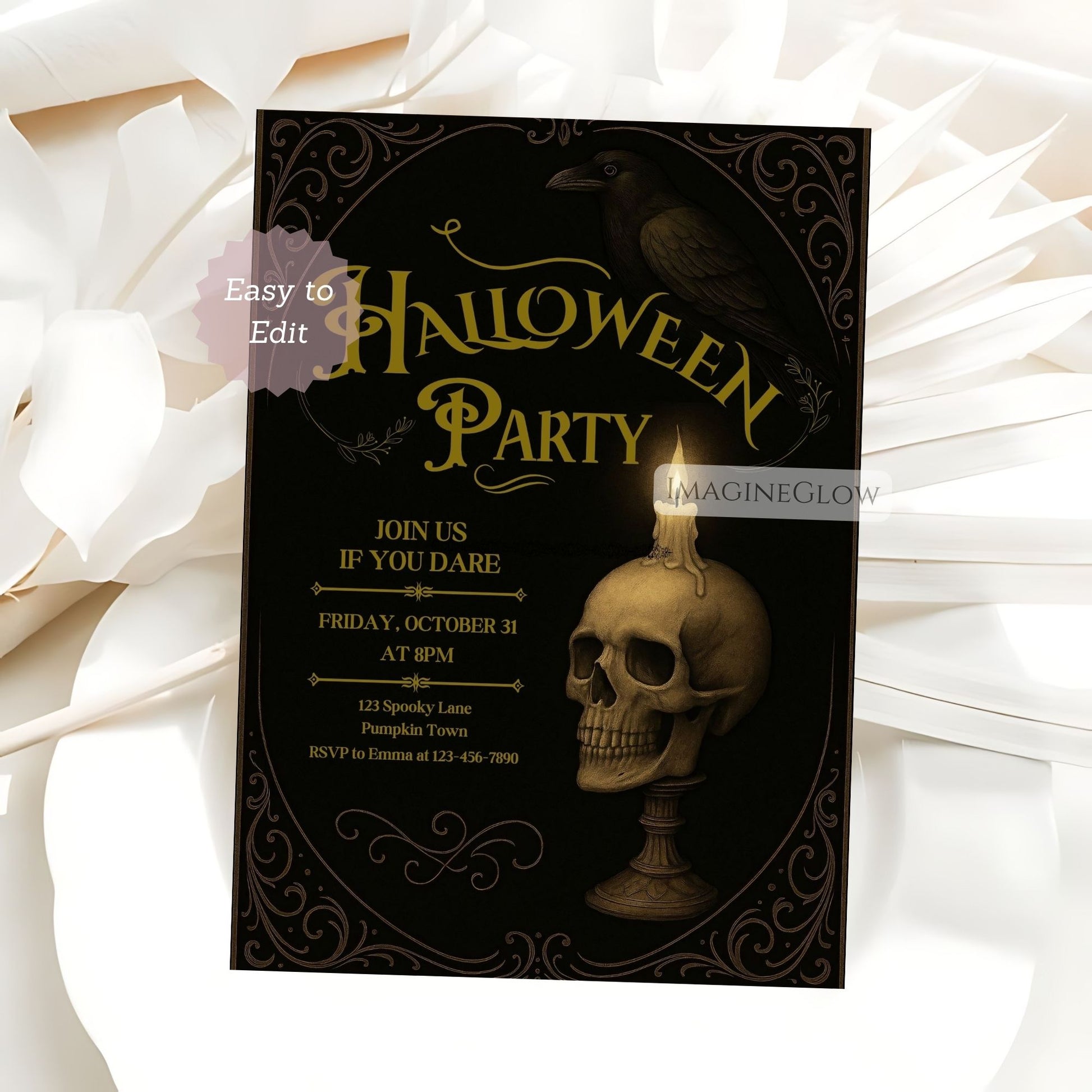 haunted dinner party gothic invite