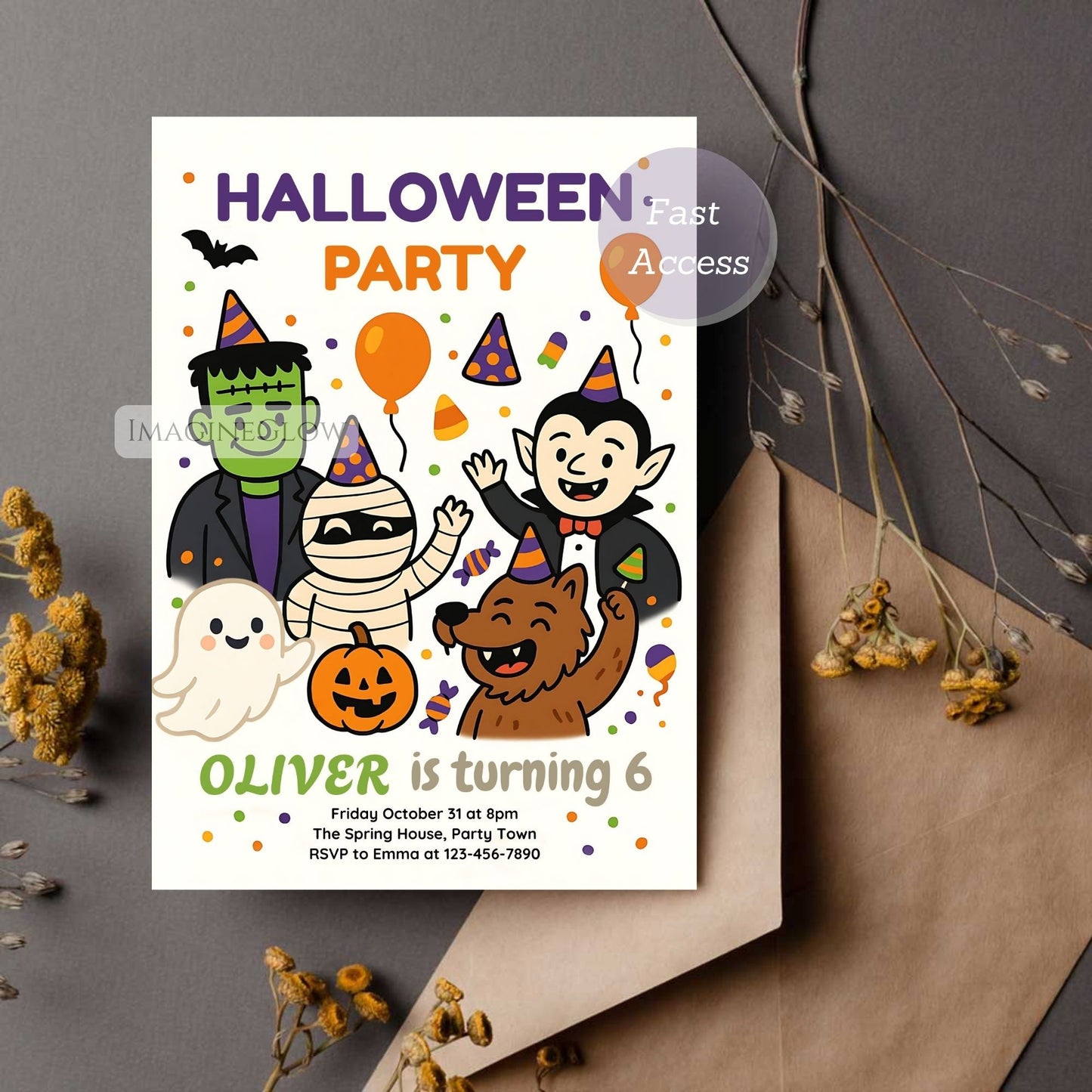 fun halloween birthday card