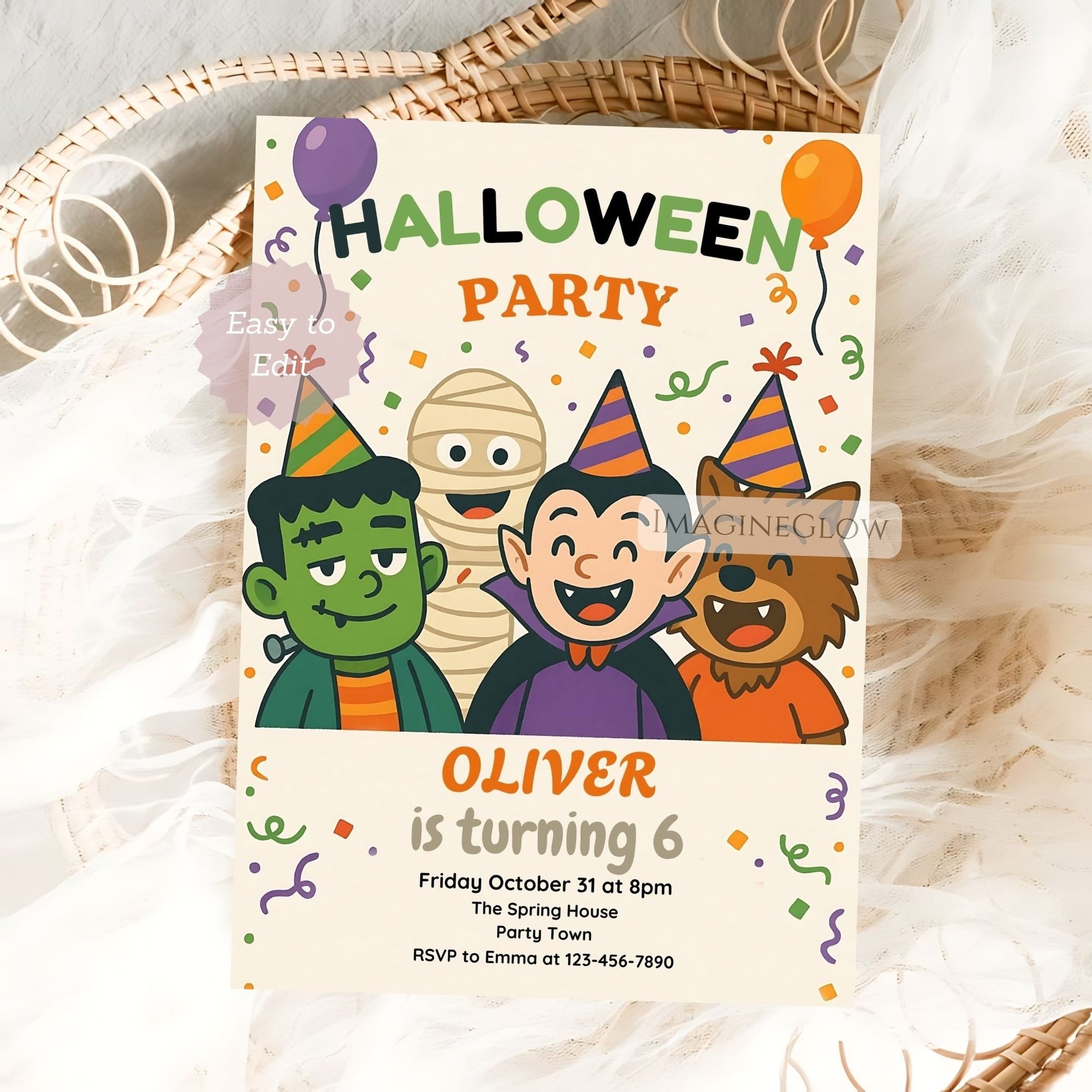 halloween themed birthday invite