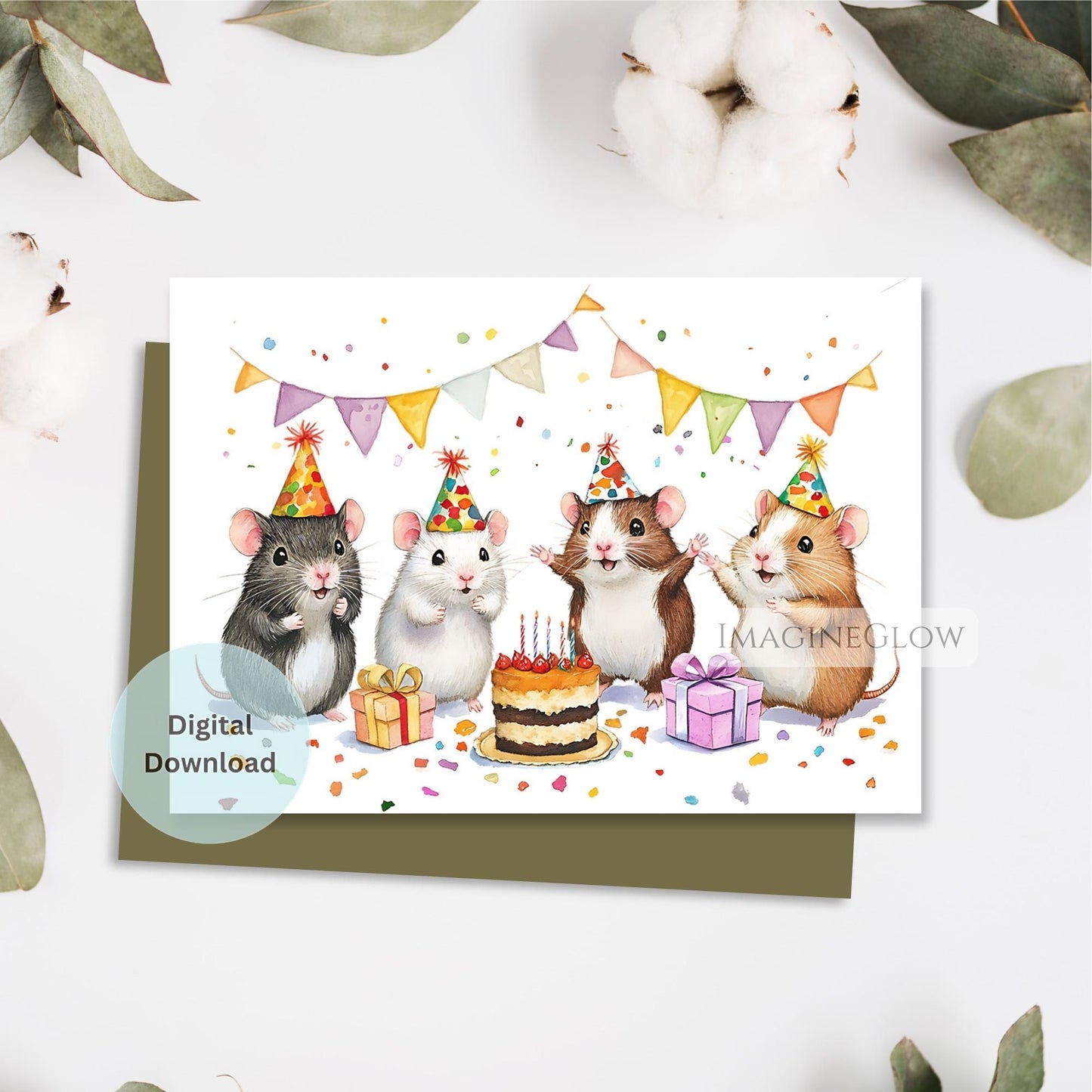 Cute animal card for birthday
Hamster card for pet lovers
Birthday card with cute hamster
Small animal birthday printable