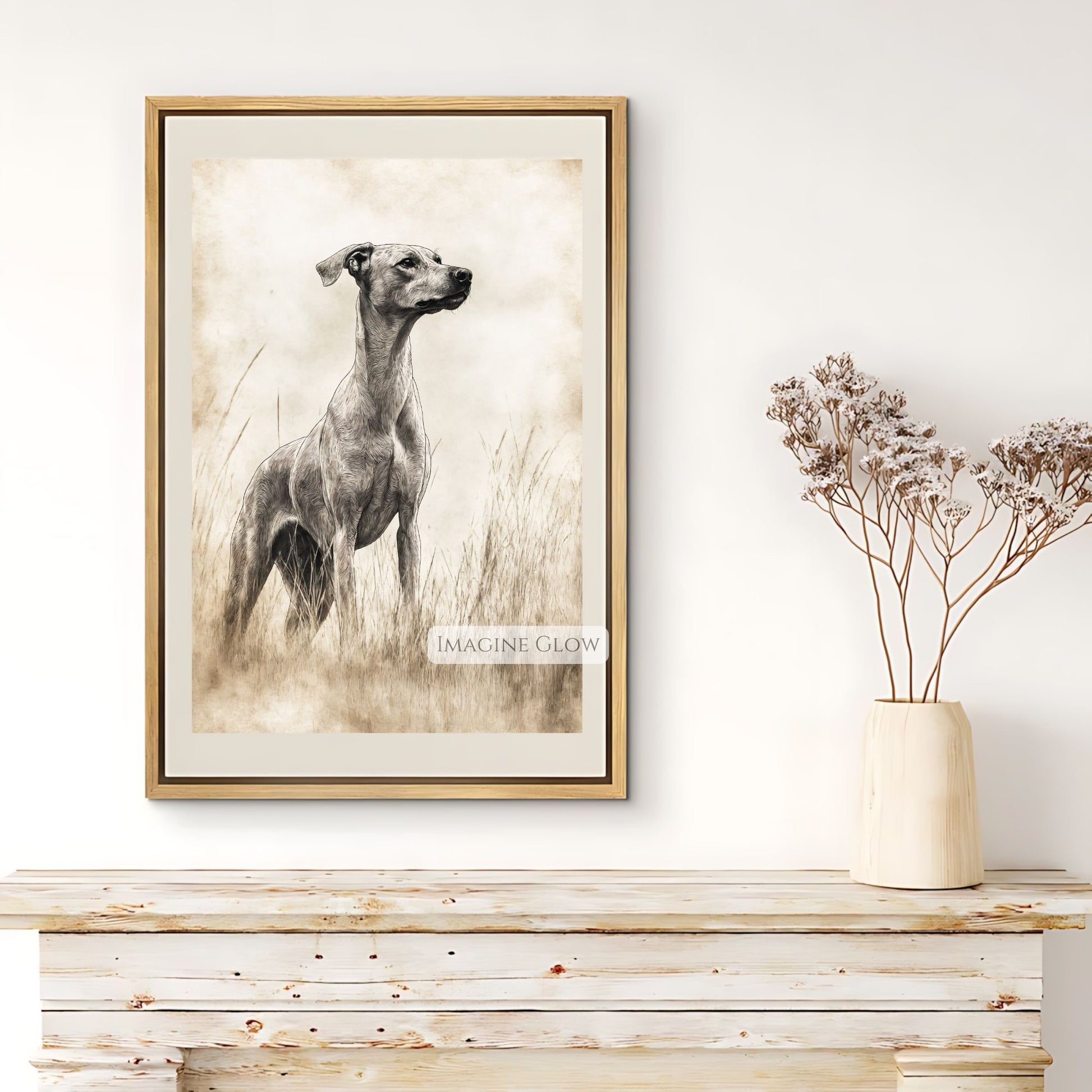 Hunting dog pencil sketch art for wildlife enthusiasts.