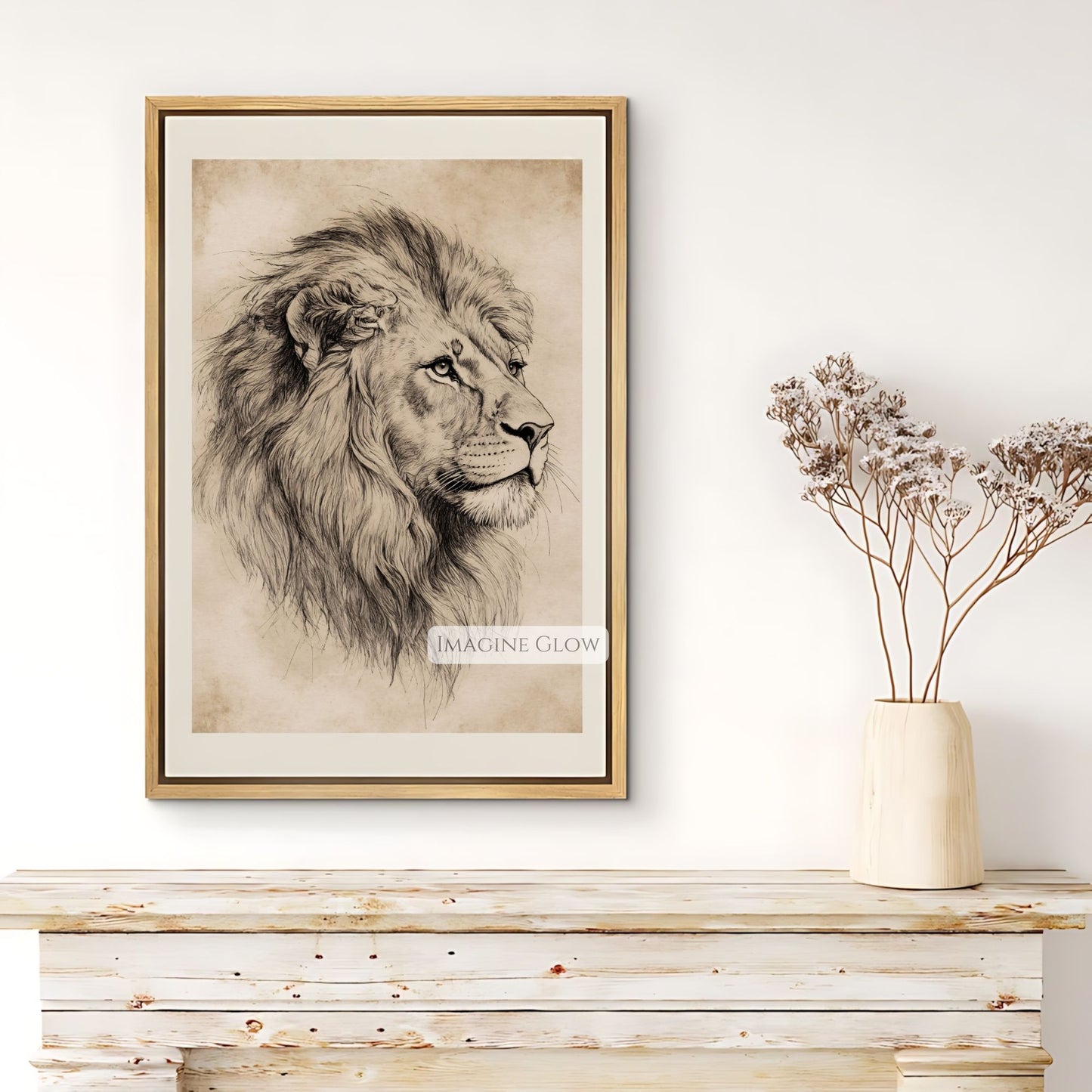 Classic lion illustration for wildlife or safari enthusiasts.