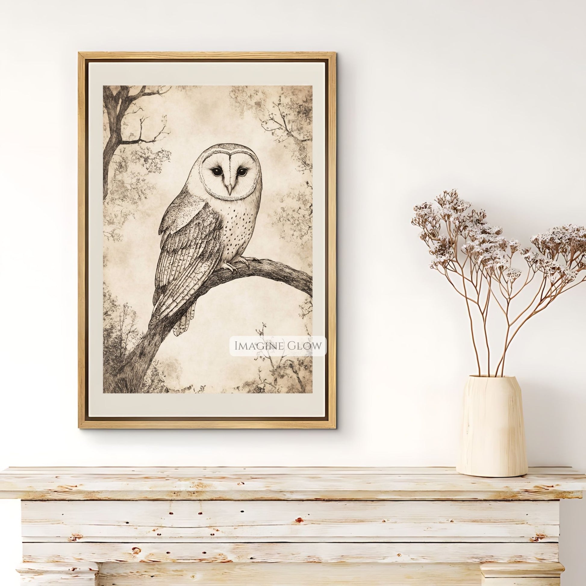 Vintage owl hand-drawn sketch for wildlife enthusiasts.