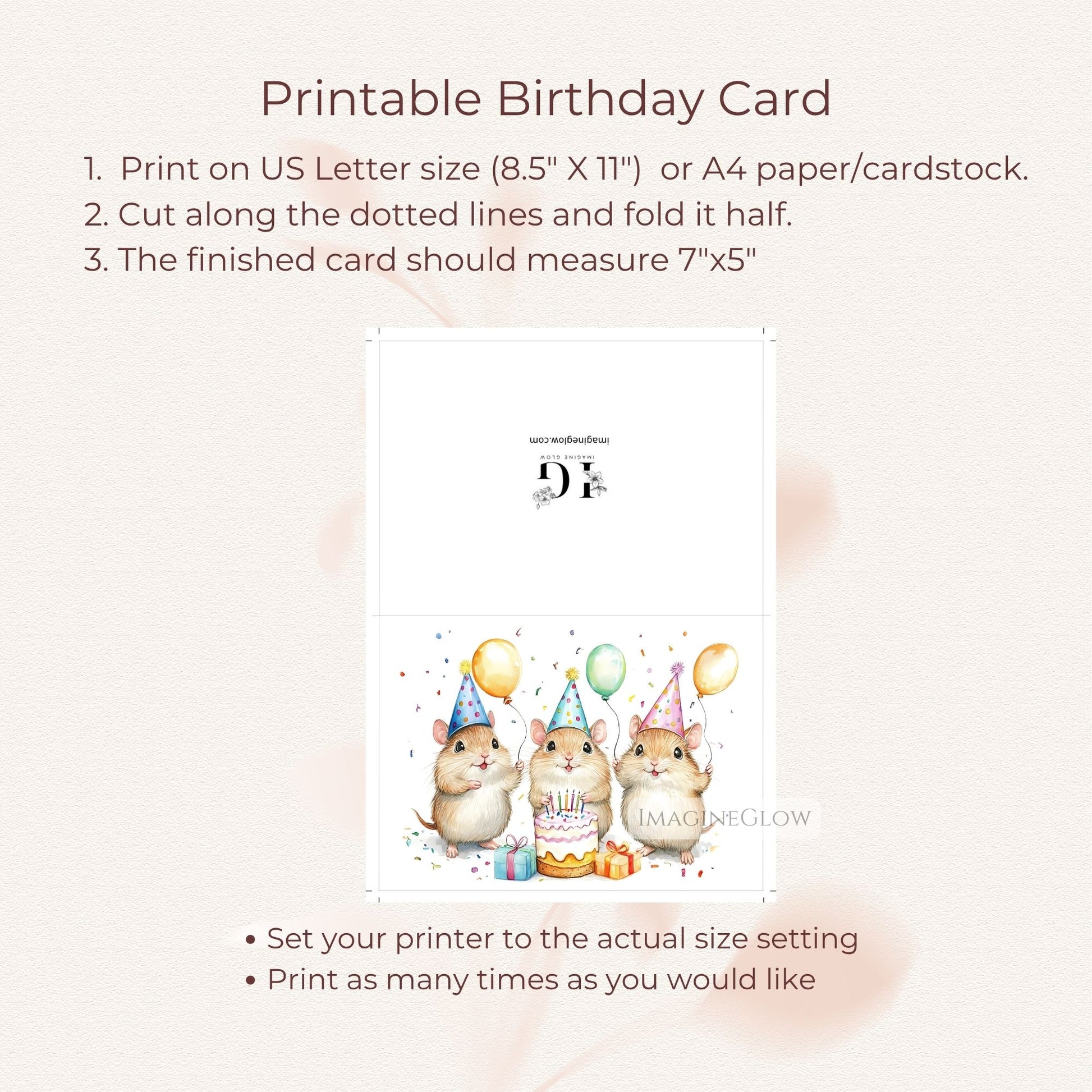 adorable vole illustration card
rustic animal birthday card
handmade style field vole card