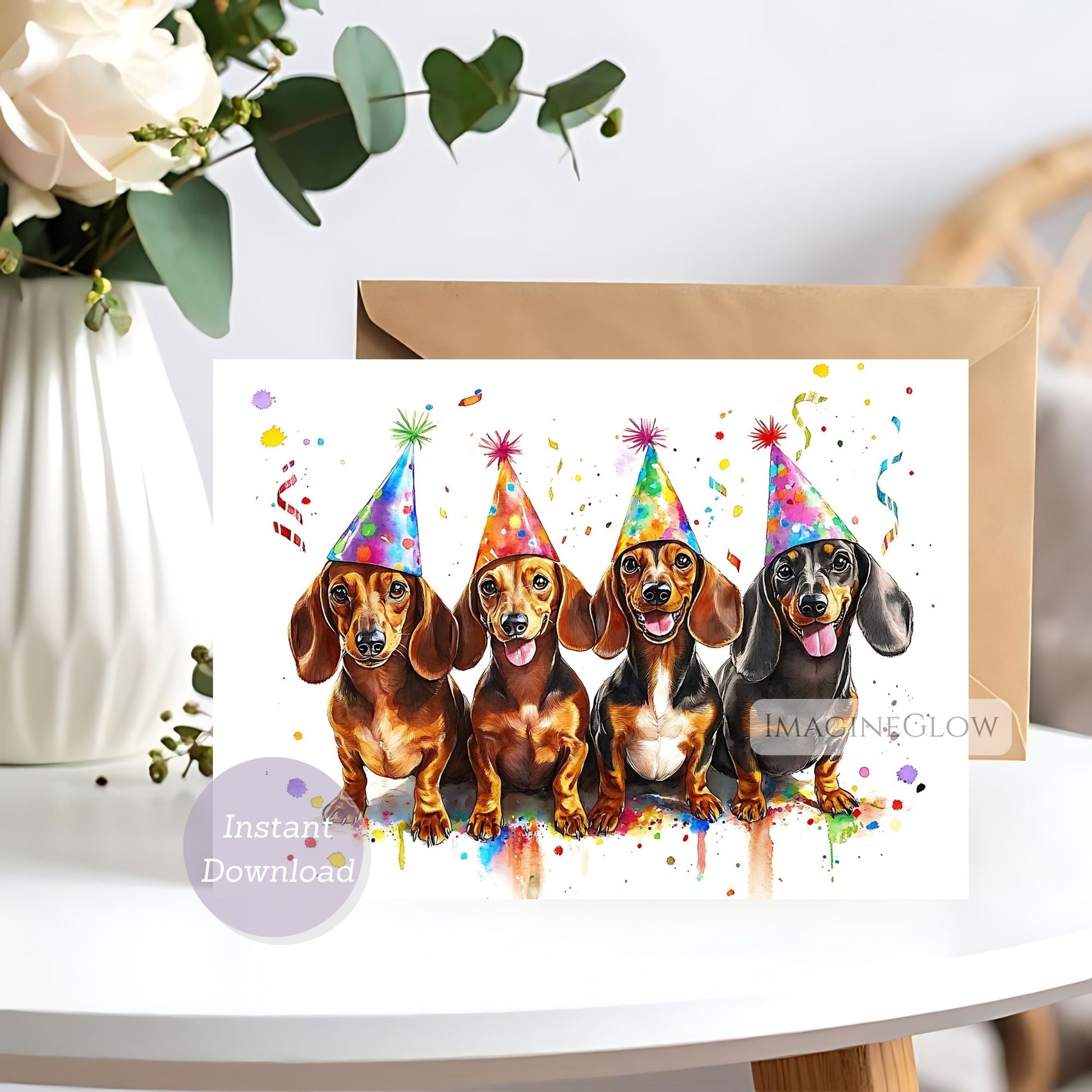happy birthday sausage dog card
digital dachshund card for birthdays
