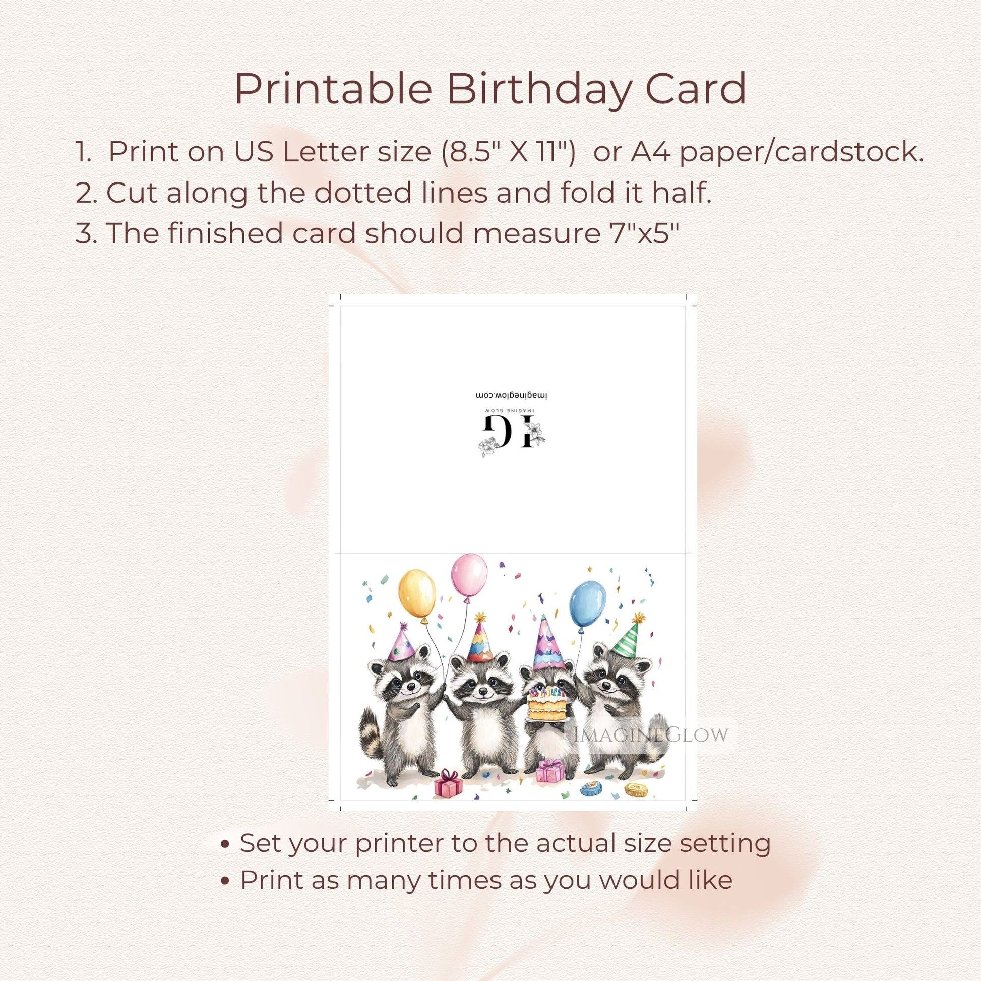woodland birthday card for kids
cute animal birthday card template