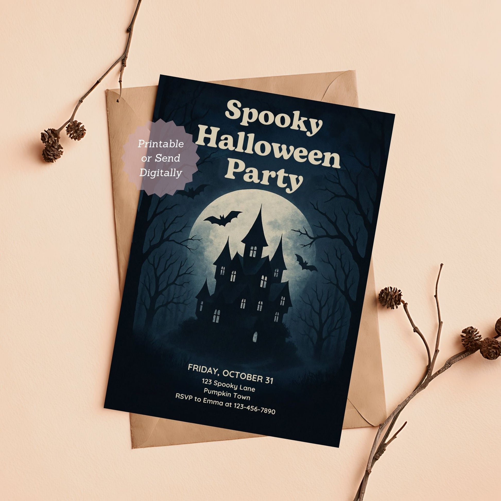 halloween costume party invite
scary halloween birthday party card