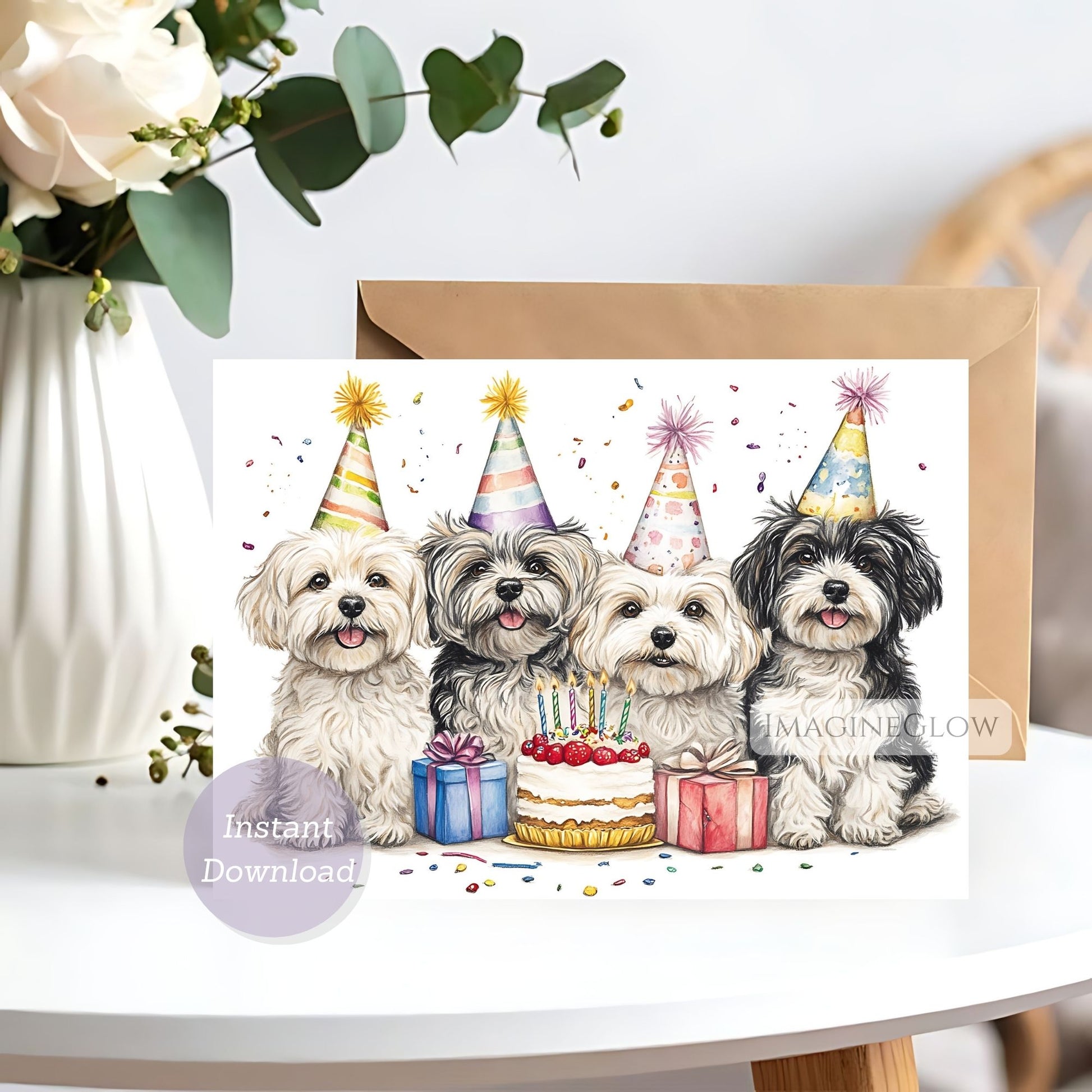 cute havanese dog card digital download
fun birthday card for dog lovers